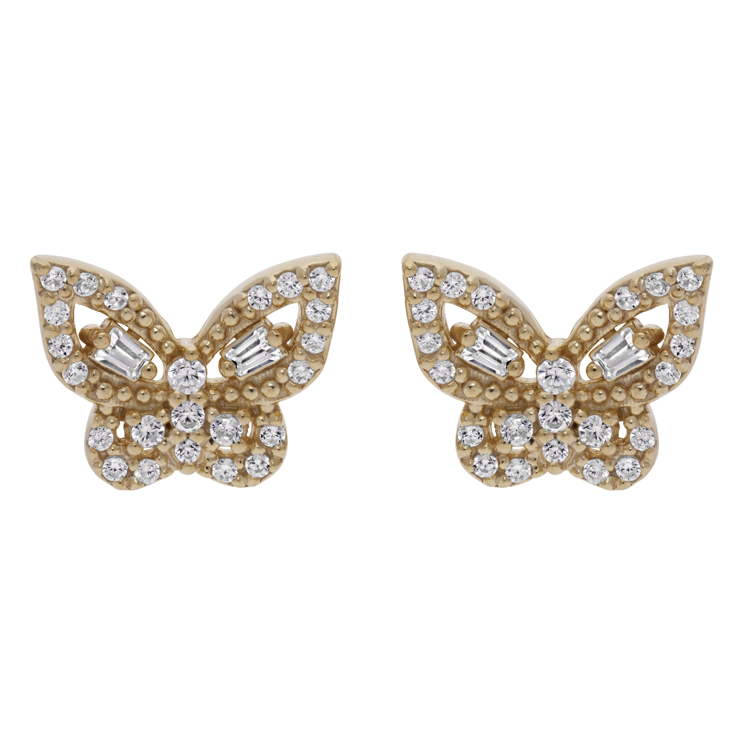 Firetti Paar Ohrstecker »Schmuck Geschenk Silber 925 Ohrschmuck Ohrringe Schmetterling« mit Zirkonia (synth.)