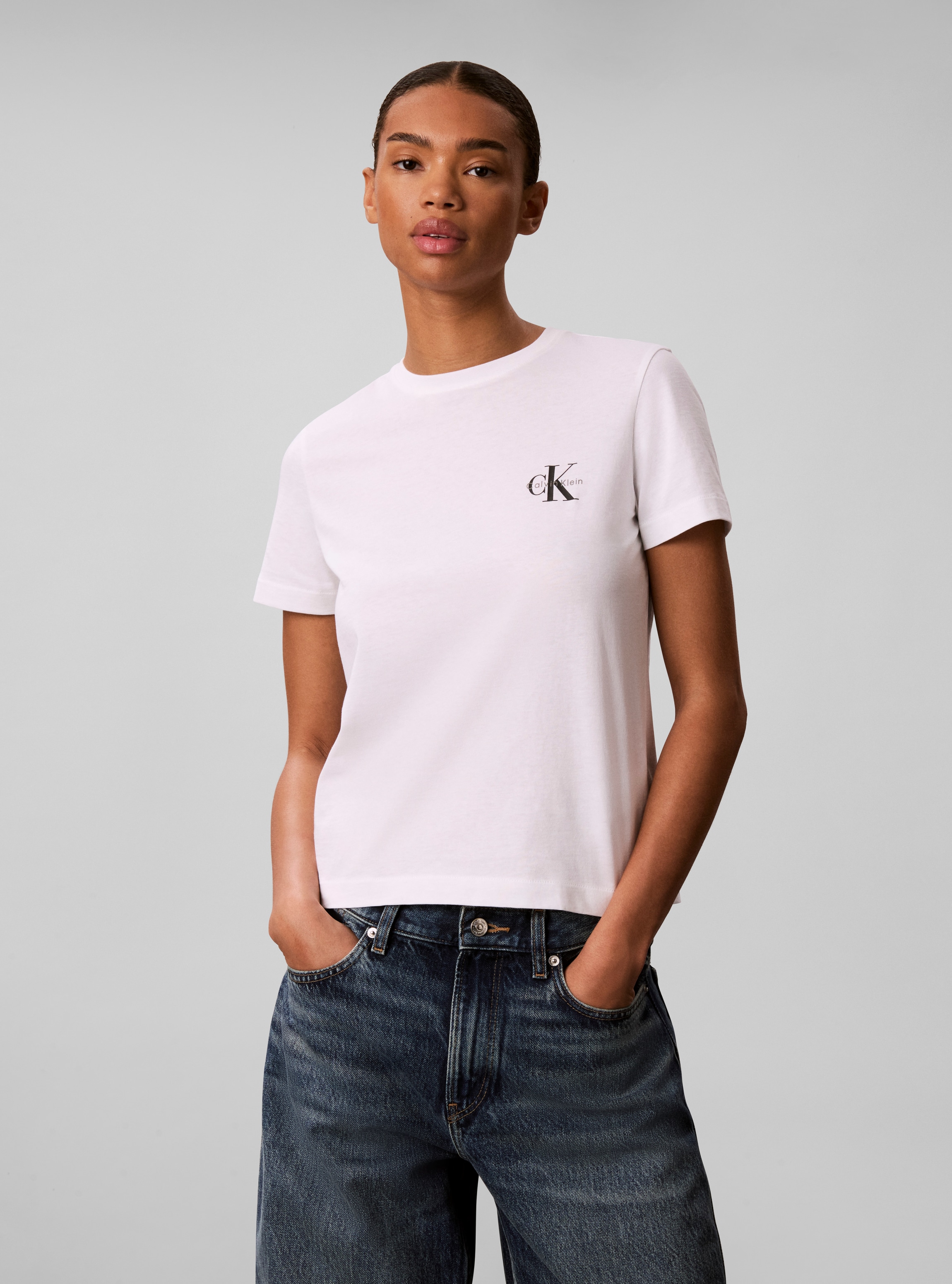 Calvin Klein Jeans T-Shirt "MONOLOGO CN 2 PACK TEE" Packung, 2er-Pack, 2, Logoschriftzug