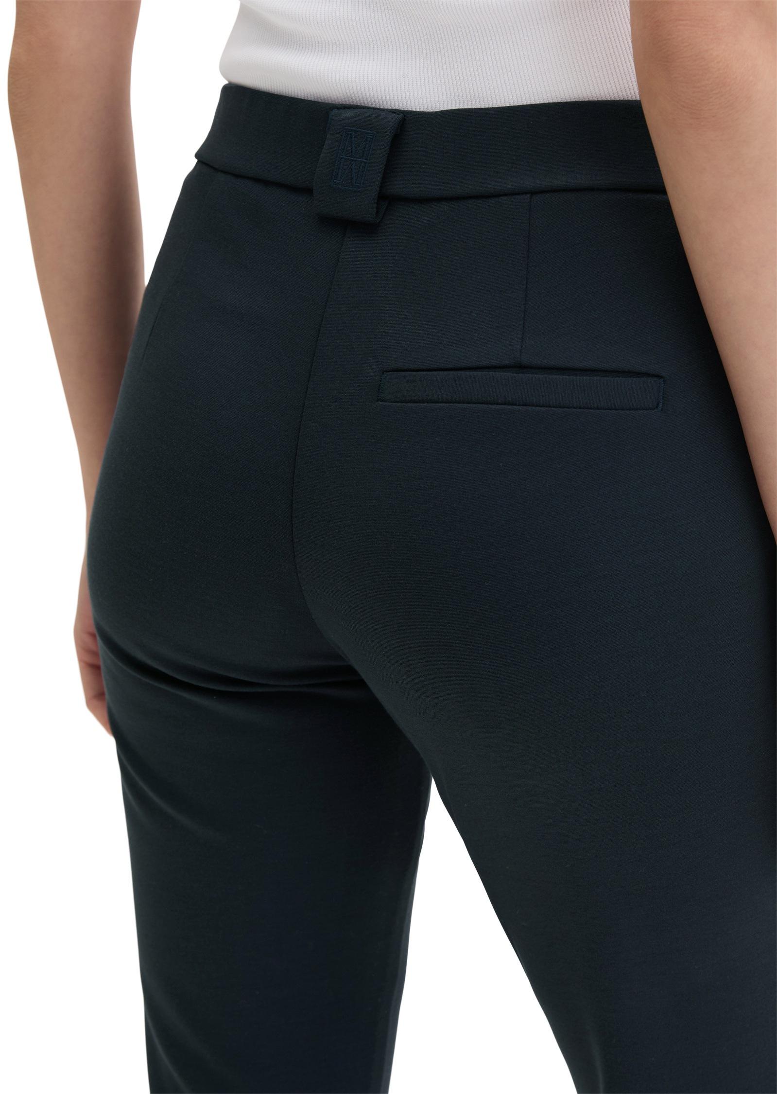Jerseyhose MARC O'POLO "MARTHE Flared", Damen, Gr. 38, N-Gr, martime blau, Jersey, Obermaterial: 70% Viskose, 25% Polyamid, 5% Elasthan, ausgestellt knöchelfrei, Hosen Jerseyhose, MODEL MARTHE FLARED 3