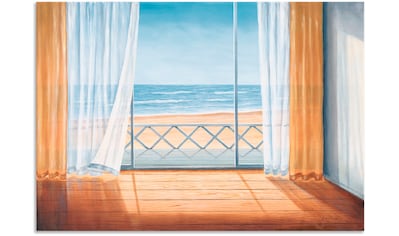 Wandbild »Terrasse mit Meerblick«, Fensterblick, (1 St.)