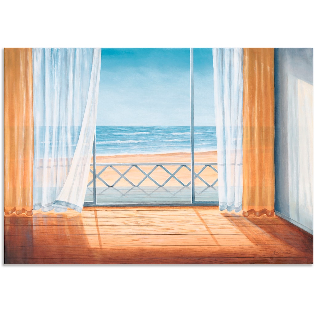 Artland Wandbild »Terrasse mit Meerblick«, Fensterblick, (1 St.)