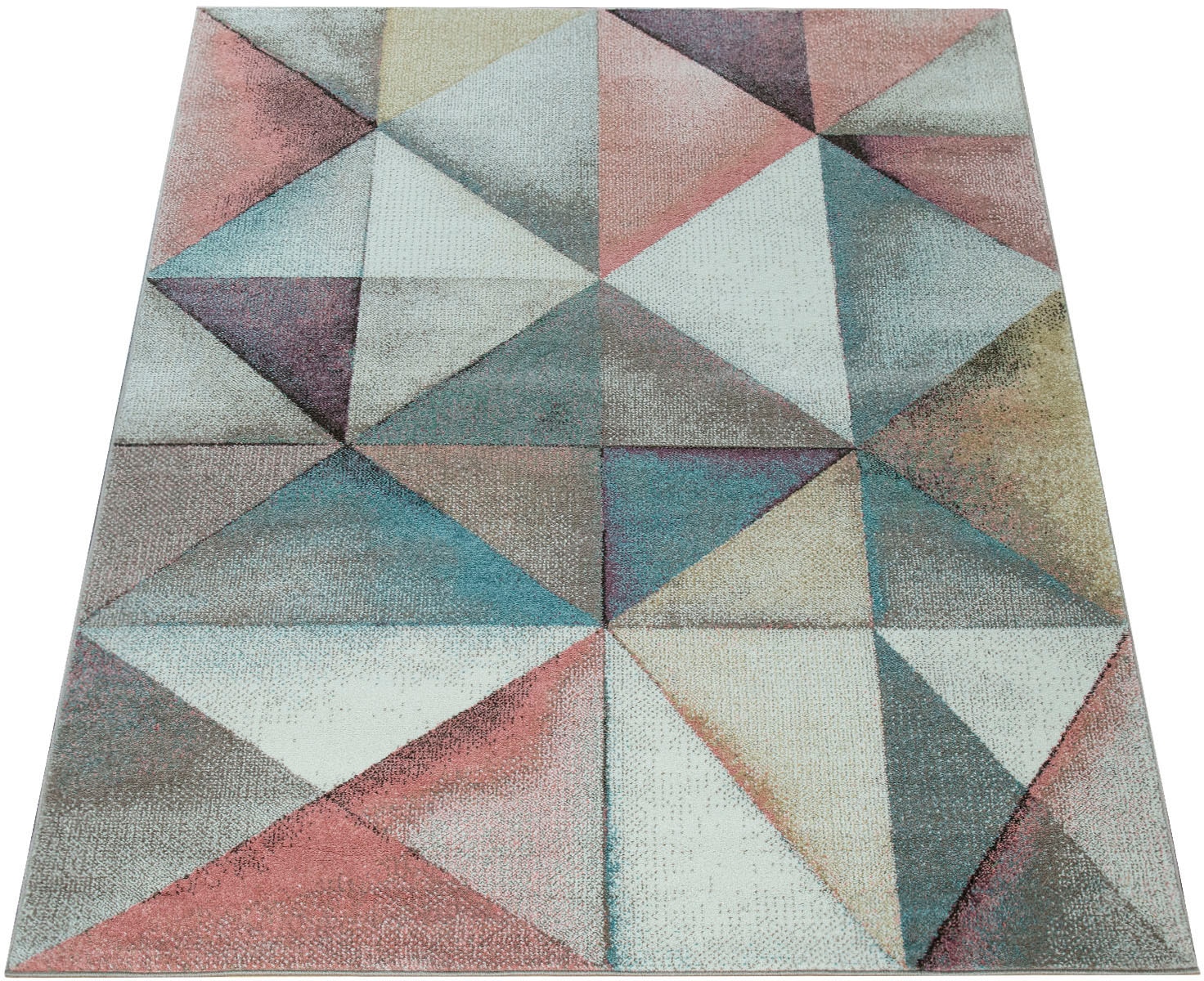 Paco Home Teppich "Kosy 513", rechteckig, Kurzflor, buntes geometrisches Design, Pastell-Farben