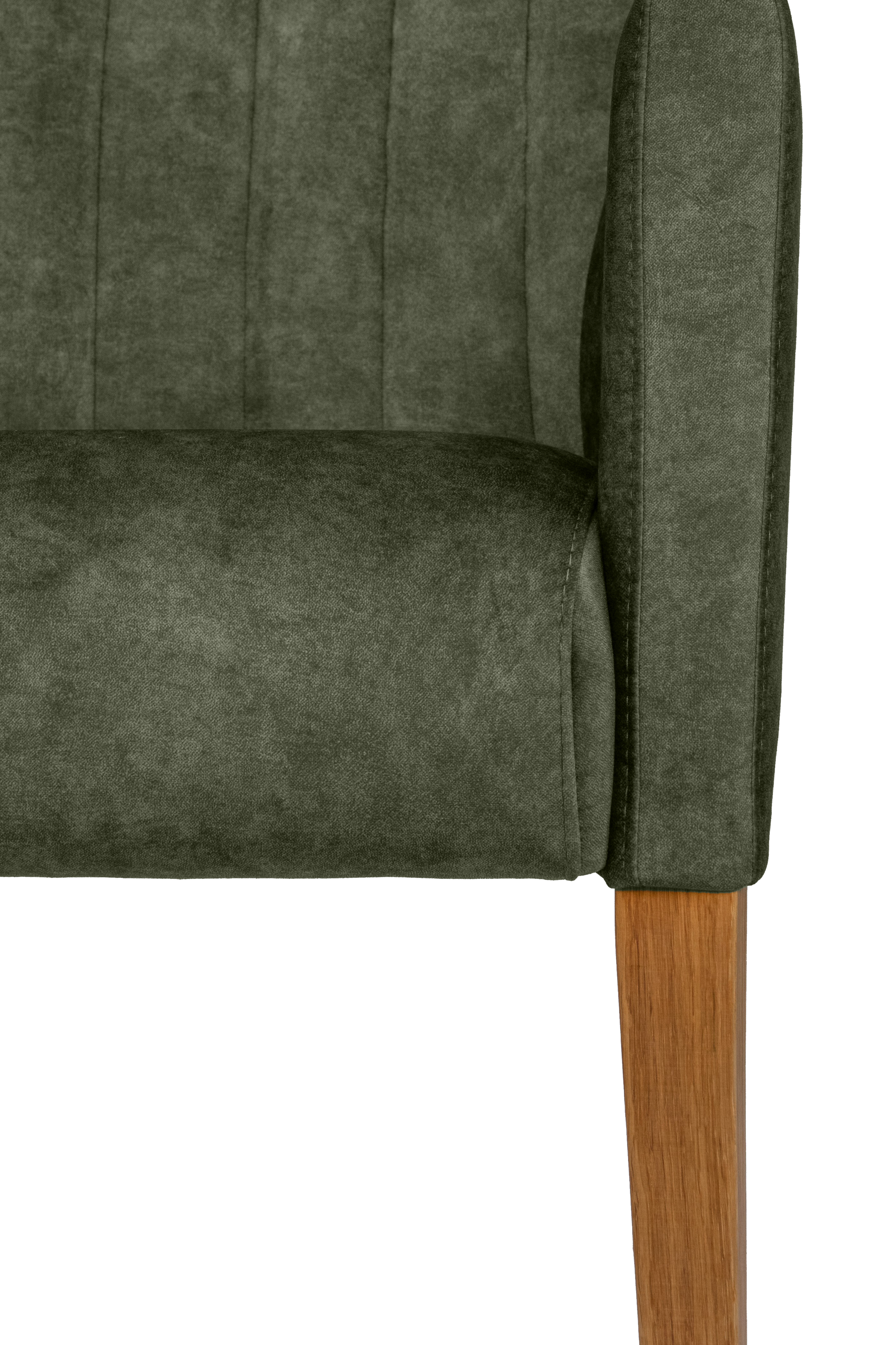 Armlehnstuhl HOME AFFAIRE "King", grün (waldgrün, eiche natur), B:60cm H:92cm T:65cm, Massivholz, Polyester, Stühle, Armlehnstuhl, Esszimmerstuhl, Beingestell Massivholz Eiche oder Buche wengefarben 3