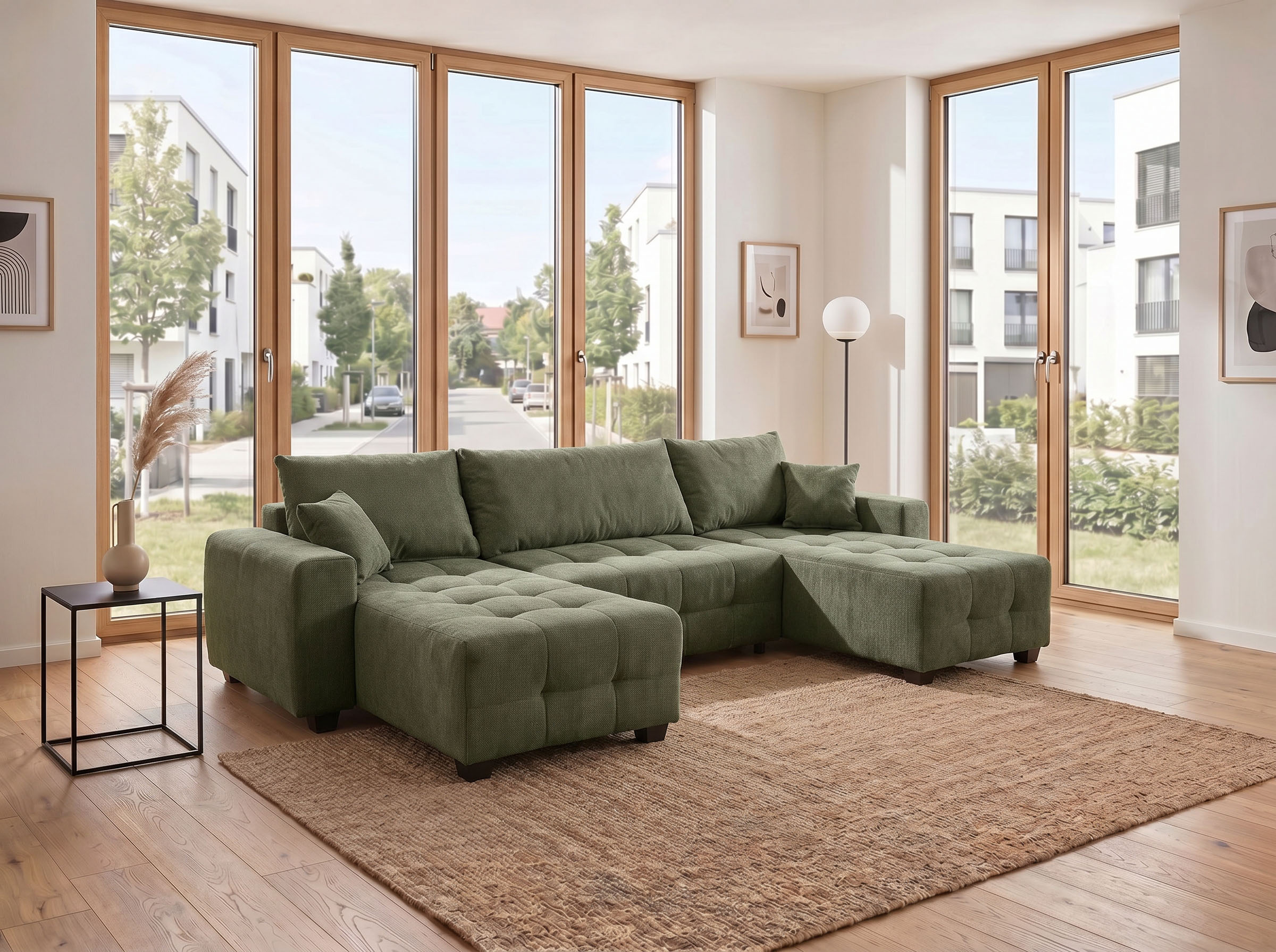OTTO home "Bella U-Form, B: 314 cm, inkl. Schlaffunktion" inkl. Bettkasten, Bonellfederkern, extra große Liegefläche: 269x135cm