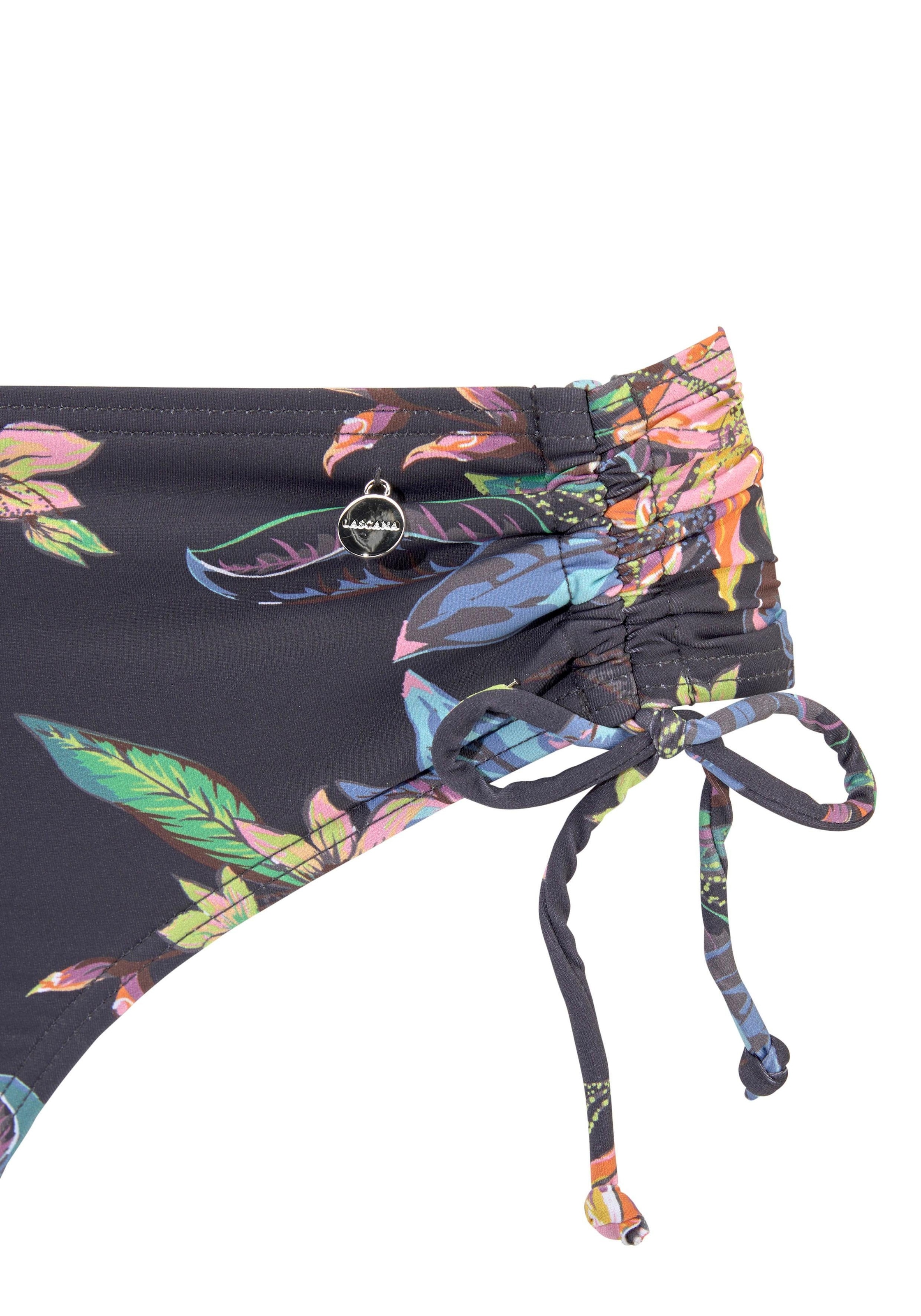 LASCANA Bikini-Hose »Malia«, mit seitlicher Raffung mit tropischem Print