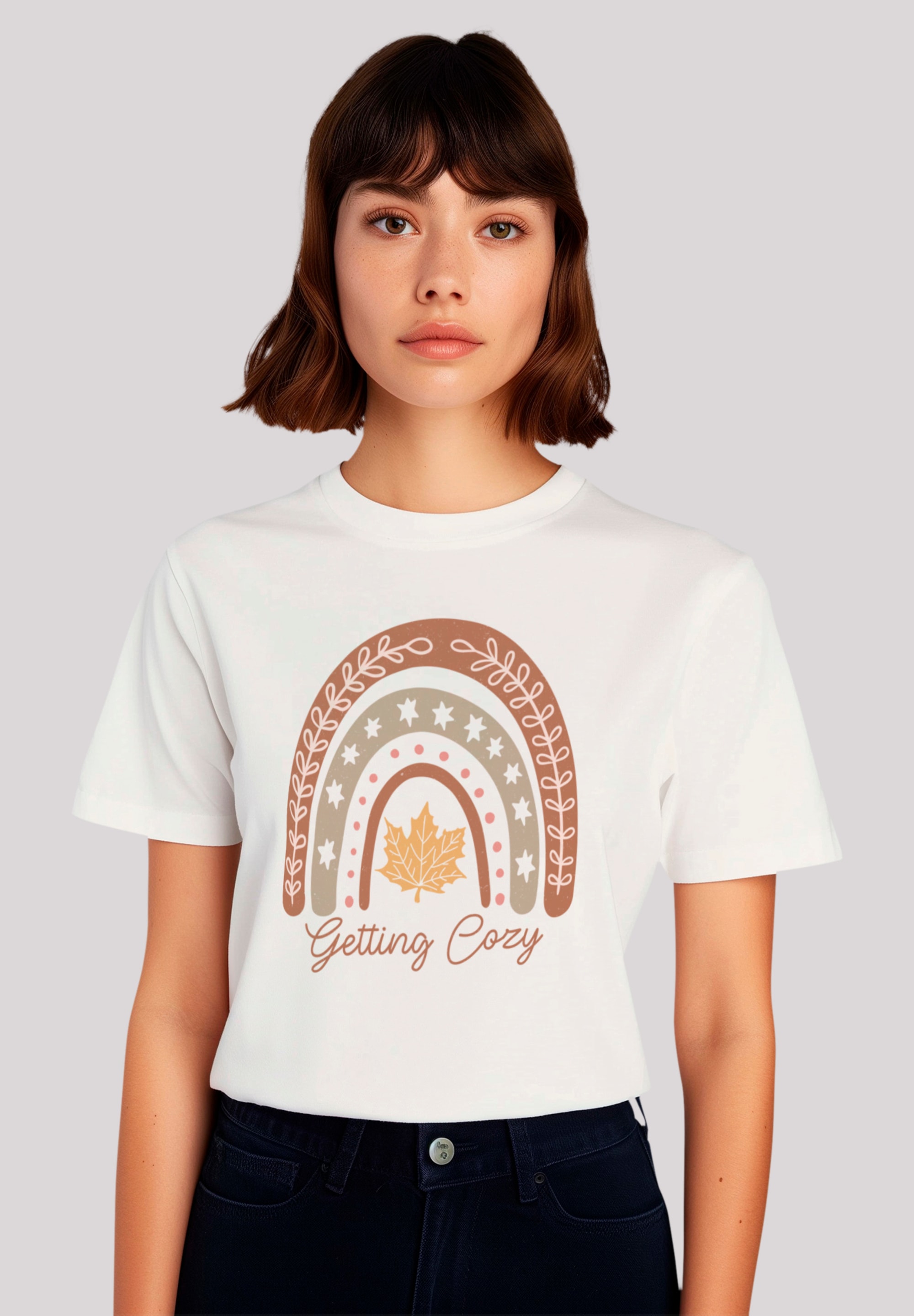 F4NT4STIC T-Shirt "Getting cozy Fall Herbst rainbow", Premium Qualität, Hal günstig online kaufen