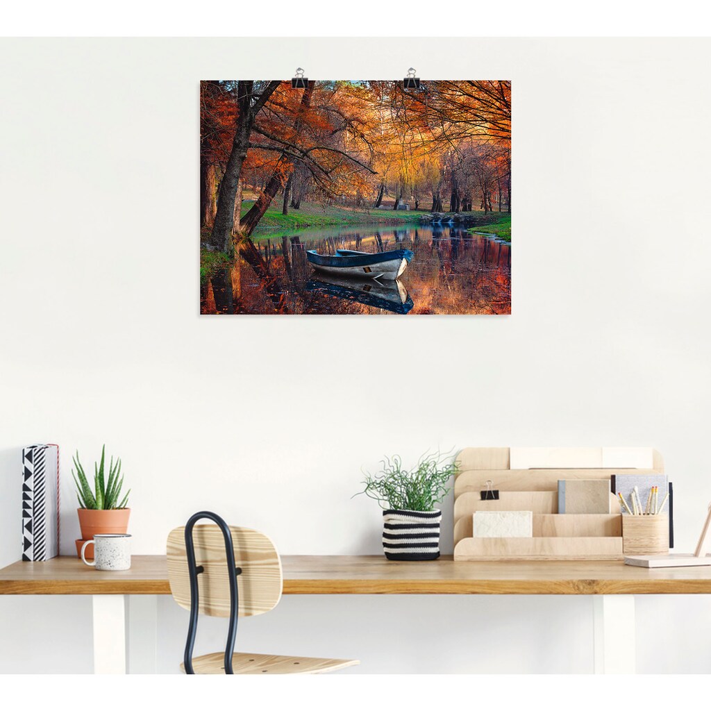 Artland Wandbild »Bunte Herbstlandschaft«, Boote & Schiffe, (1 St.)