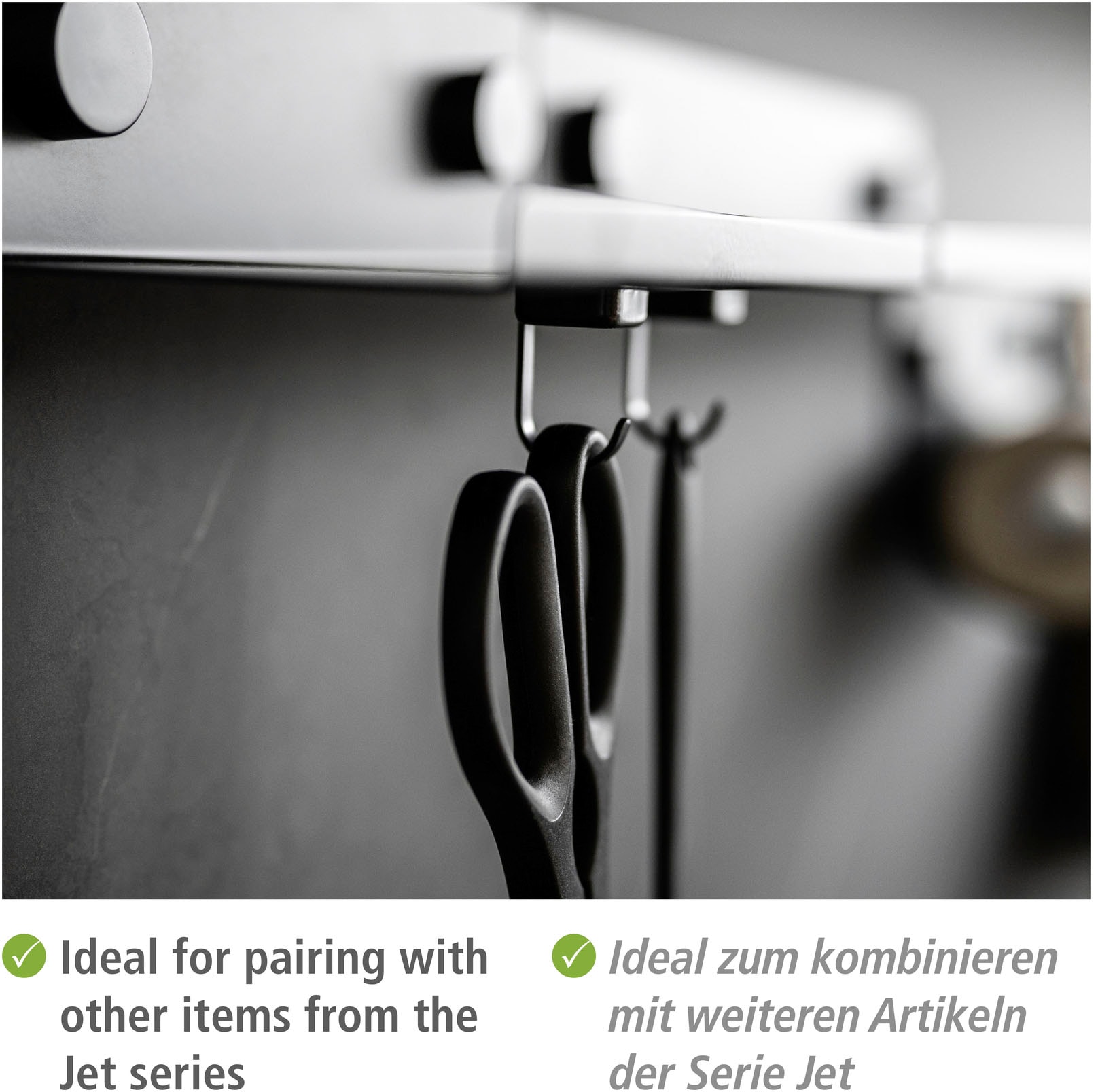 WENKO Wandhaken »Modell Jet«, magnetische Haken für die Küche, ohne Bohren, Industrial Style