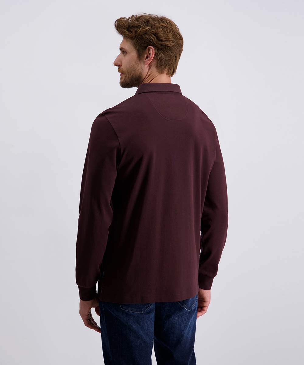 Pierre Cardin Langarm-Poloshirt, Brusttasche mit Marken- Applikation