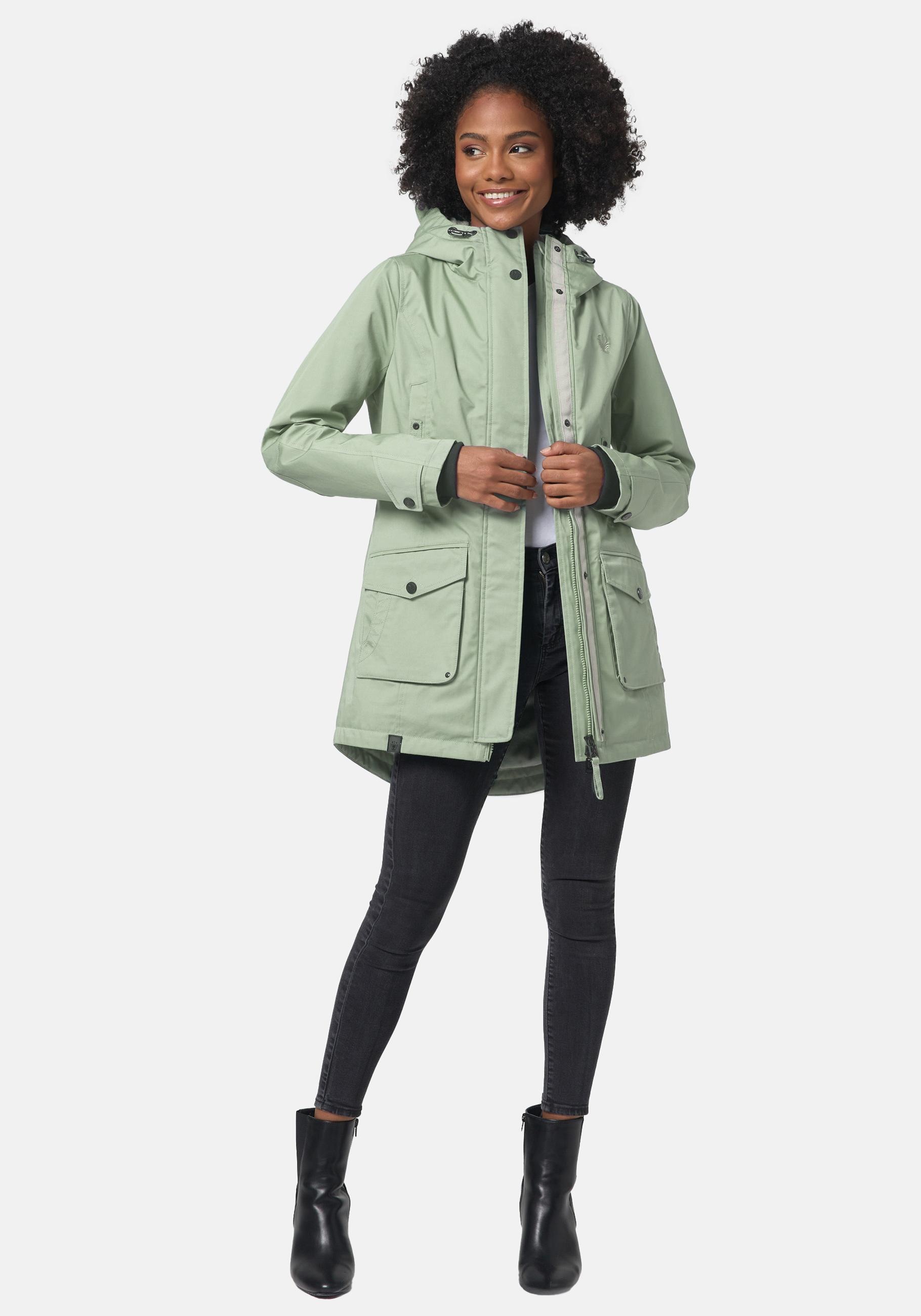 Navahoo Parka »Brinjaa«, mit Kapuze, Modischer Winter Kurzmantel mit zahlreichen Taschen