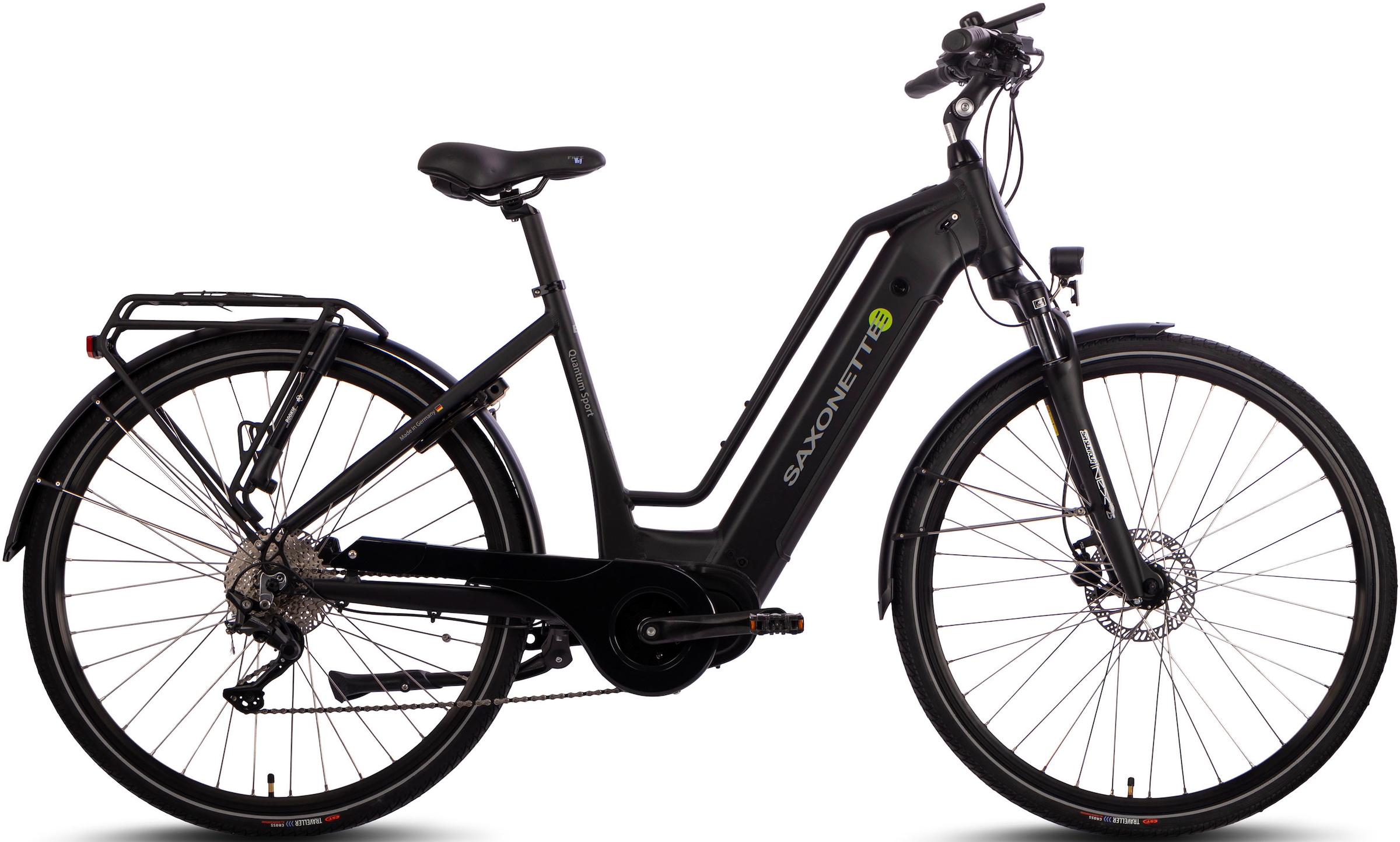 SAXONETTE E-Bike "Quantum Sport", 10 Gang, Shimano, Mittelmotor 250 W, Pedelec, Elektrofahrrad für Damen u. Herren