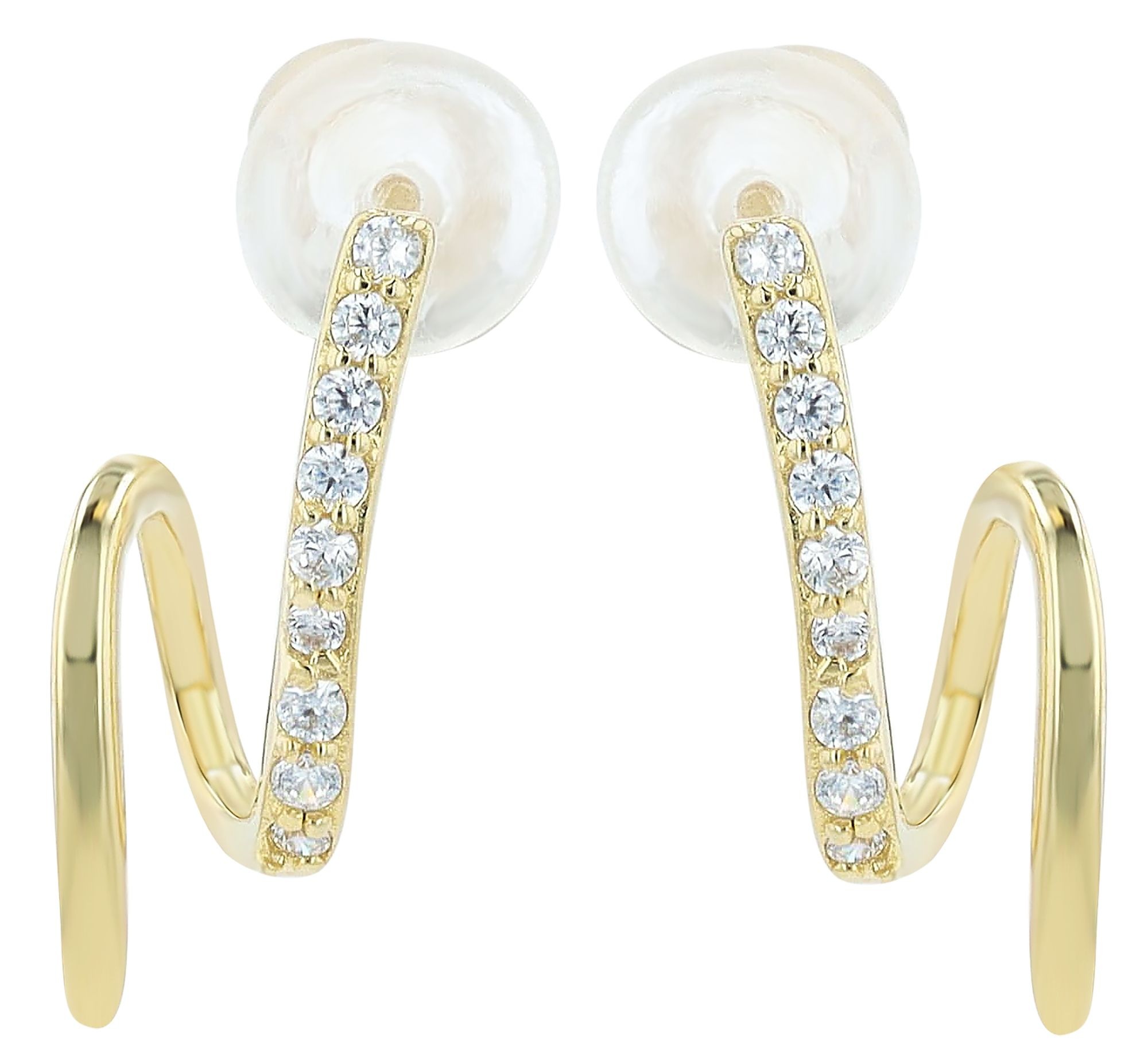 Paar Ohrhänger ADELIA´S "Damen Ohrringe – Ohrstecker aus 925 Silber mit Zirkonia", Damen, Gr. Damen, Silber 925 (Sterlingsilber), gold, Ohrringe, Eine schöne Geschenkidee für jeden Anlass 4