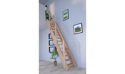 Starwood Raumspartreppe »Massivholz Samos, Holz-Holz Design Geländer«, Durchgehende... kaufen