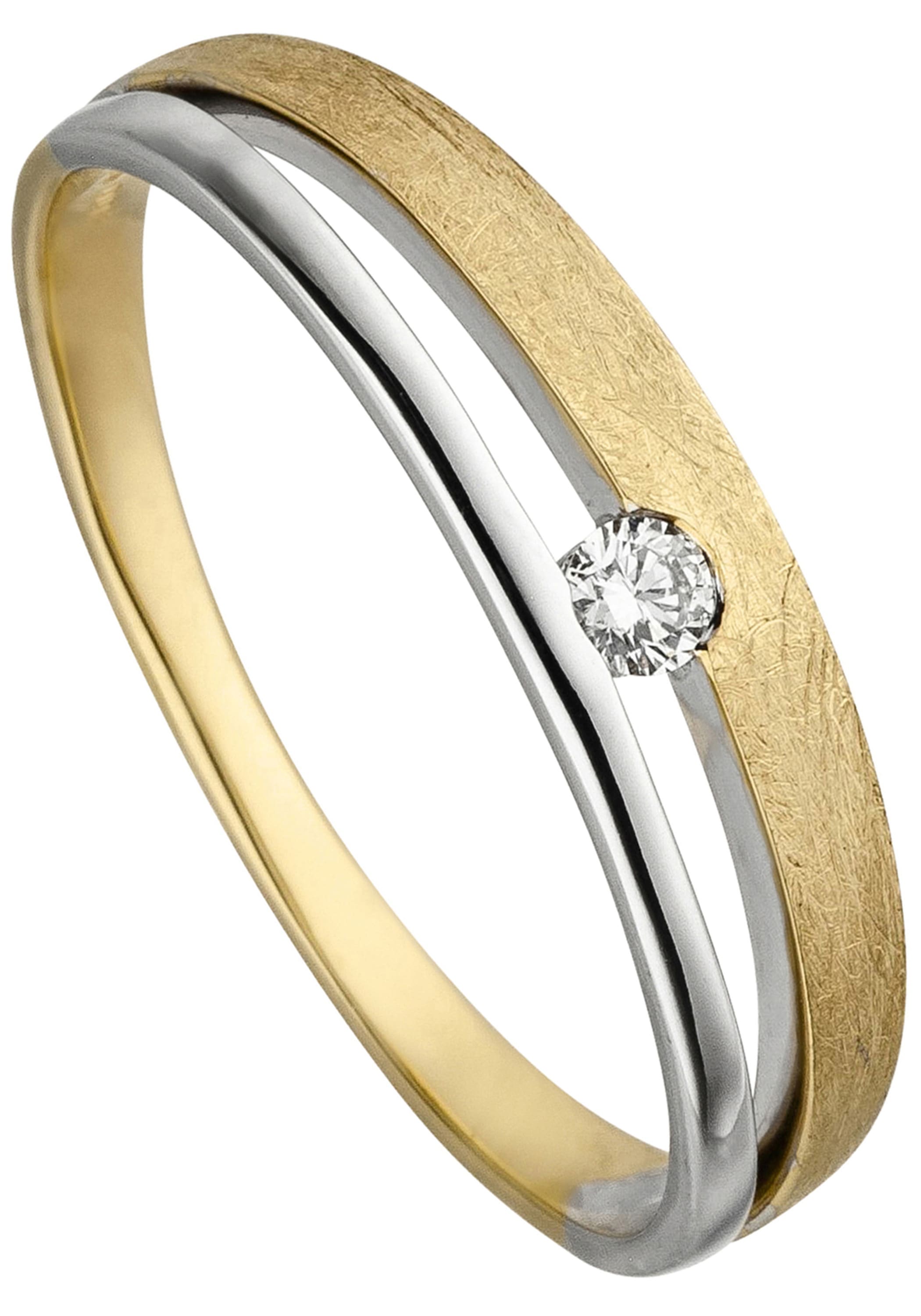 JOBO Fingerring »Ring mit Diamant«, 585 Gold bicolor bestellen | BAUR