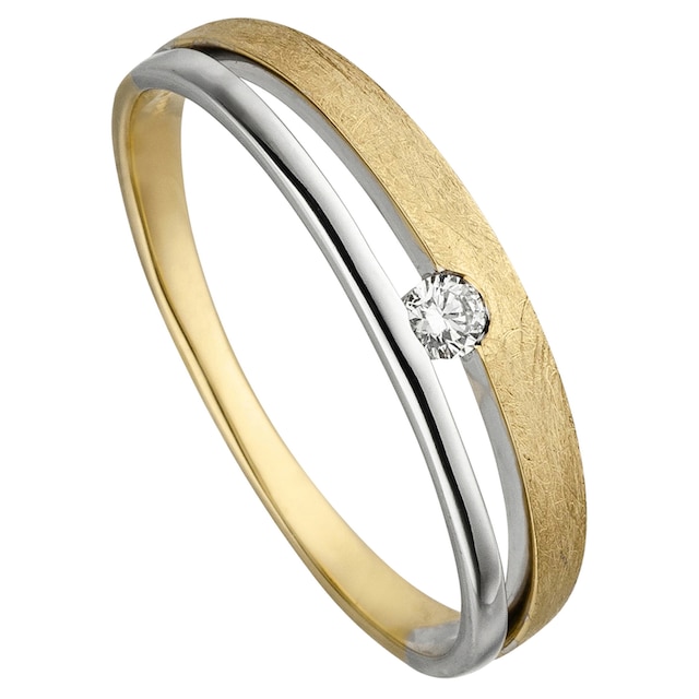 JOBO Fingerring »Ring mit Diamant«, 585 Gold bicolor bestellen | BAUR