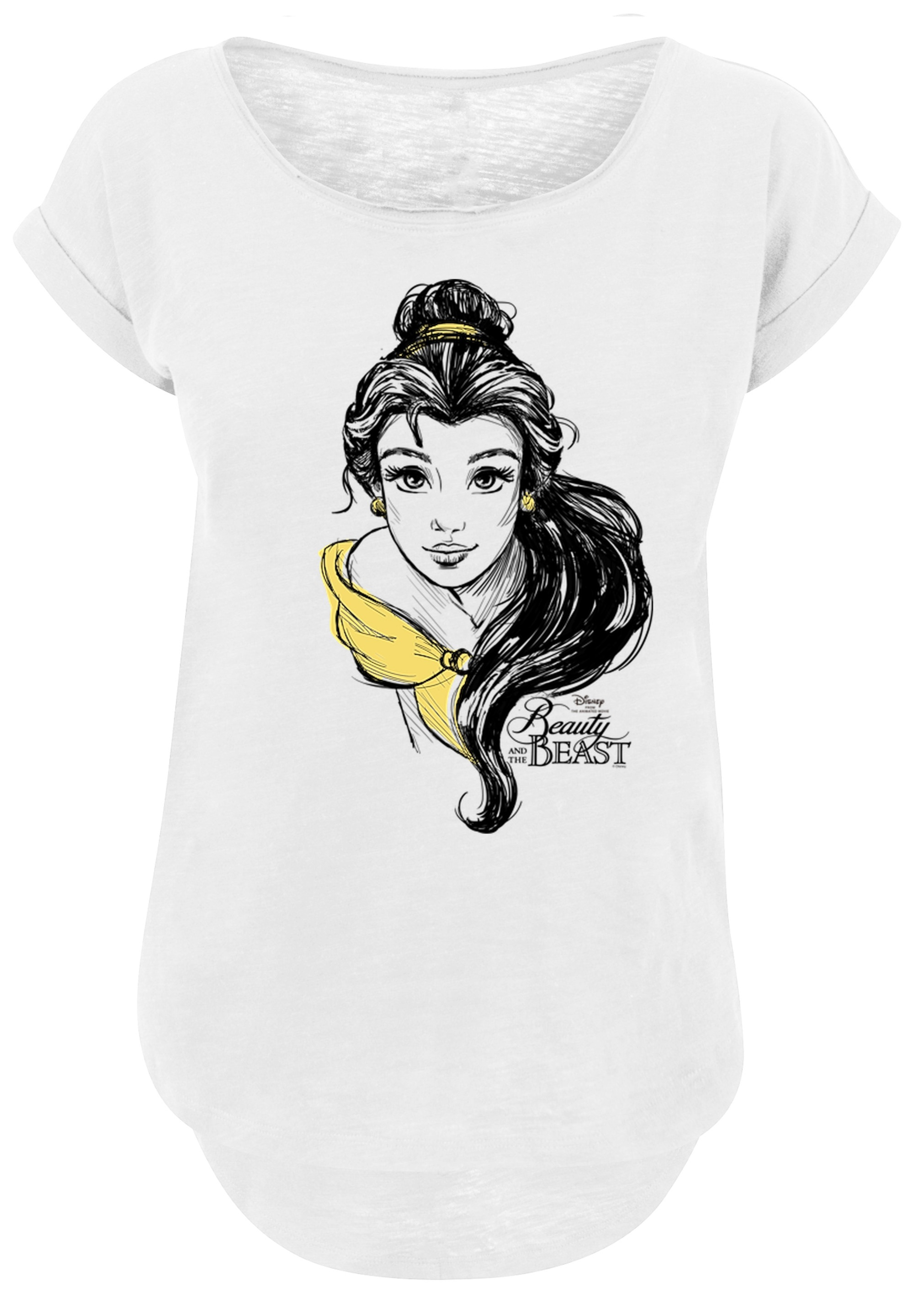 F4NT4STIC T-Shirt »Long Cut T-Shirt Disney Die Schöne und das Biest Belle  Sketch«, Print für bestellen | BAUR