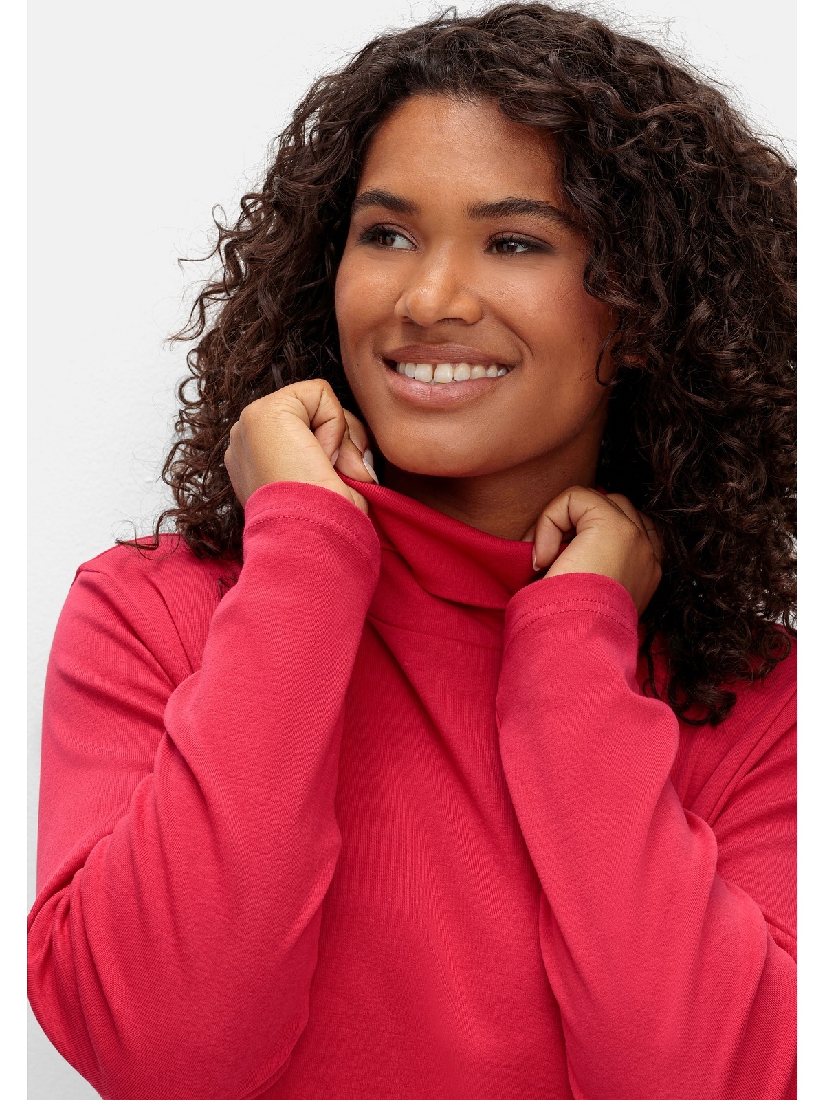 Sheego Langarmshirt »Große Größen«, mit Rollkragen, in A-Linie