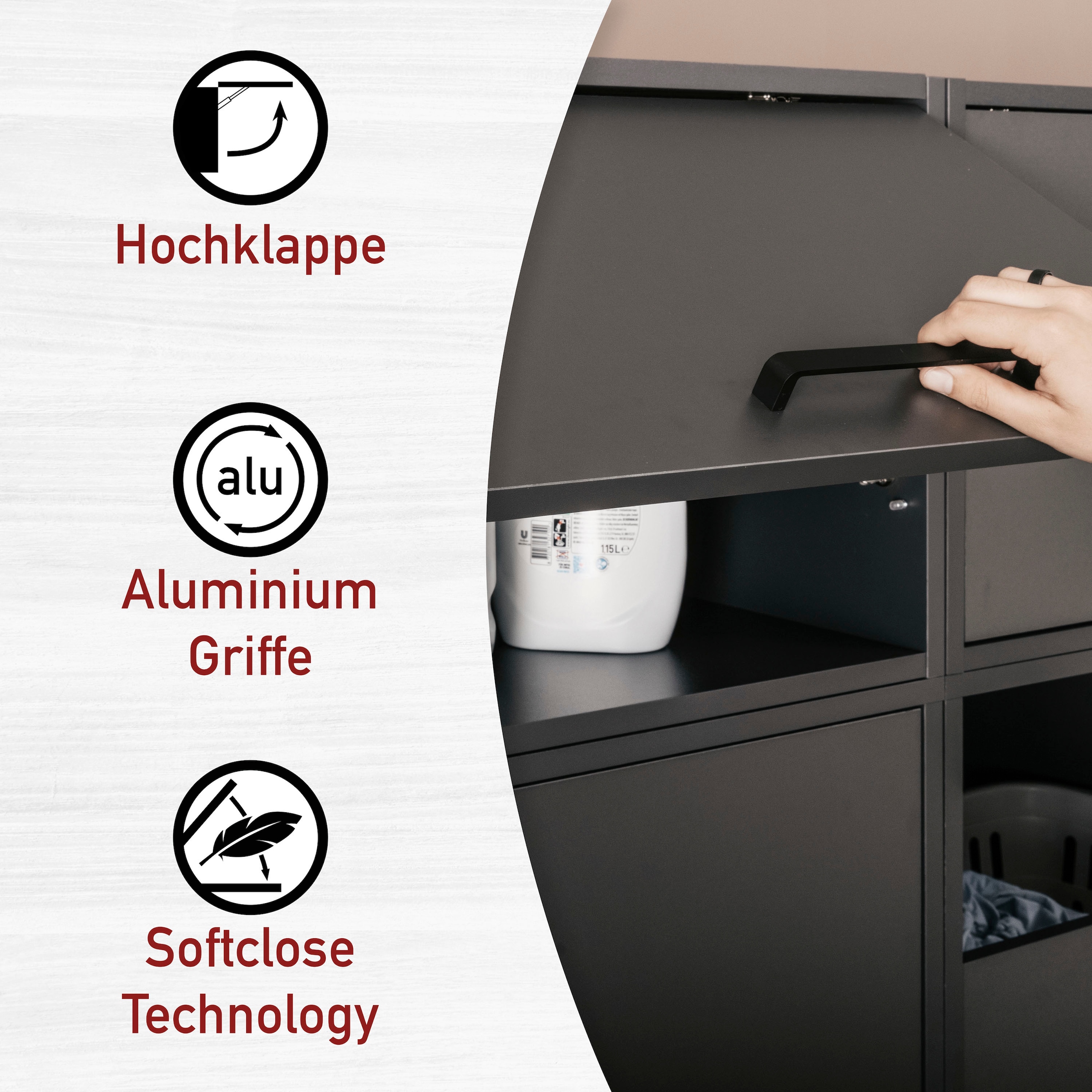 Inter Link Mehrzweckschrank-Set »Norela, Geräteschrank-Set für Waschmaschine und Trockner, Umbauschrank« 3 Stk. tlg.