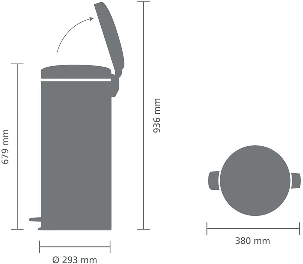 Brabantia Mülleimer »NewIcon Treteimer, 30L«, sanft schließender Deckel, mit leichter Pedalbedienung