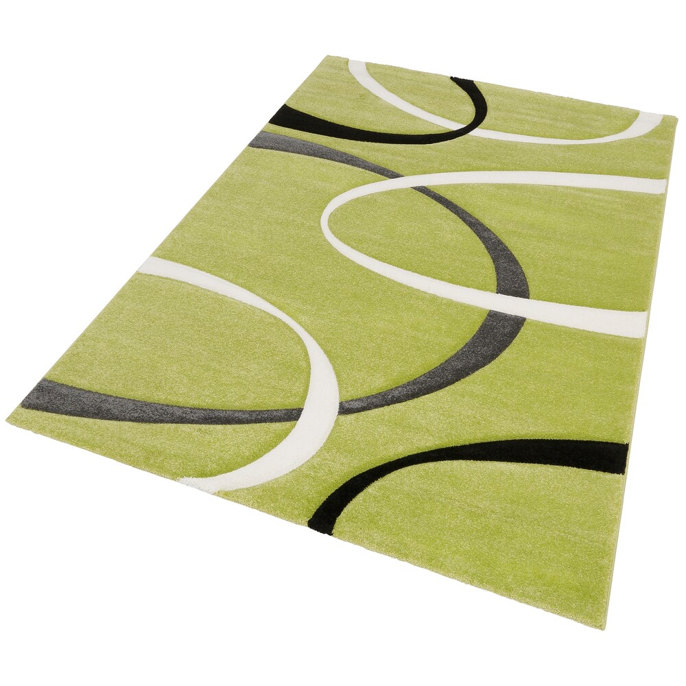 Teppich »Bilbao«, rechteckig, handgearbeiteter Konturenschnitt, flacher Teppich rund,...