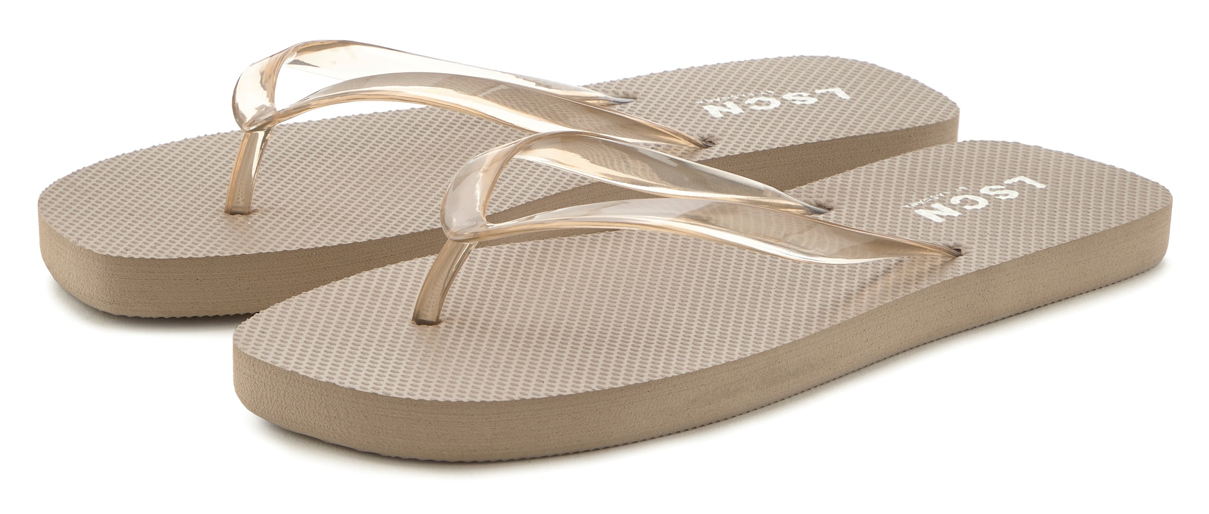 LSCN by LASCANA Badezehentrenner "Flip-Flops, Badelatsche, Badeschuhe, Sandale, Pantolette, Badeschlappe" NEU Zehentrenner, Sommerschuhe in modischer Karree-Form VEGAN