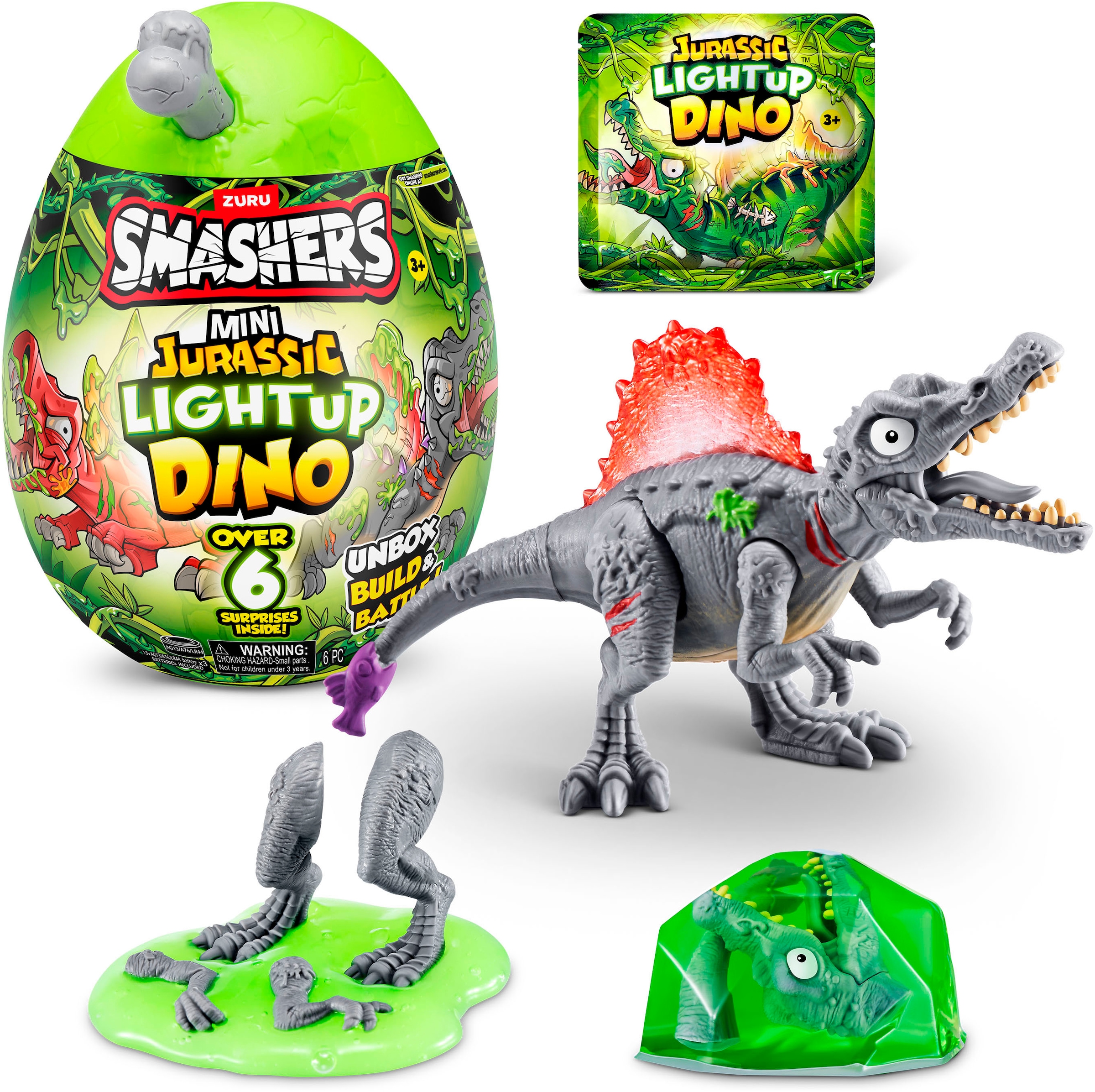 SMASHERS Spielfigur »Smashers, Jurassic Light Up Dino Ei Mini«, mit Funktion; Lieferung erfolgt sortiert (unterschiedliche Charaktere)