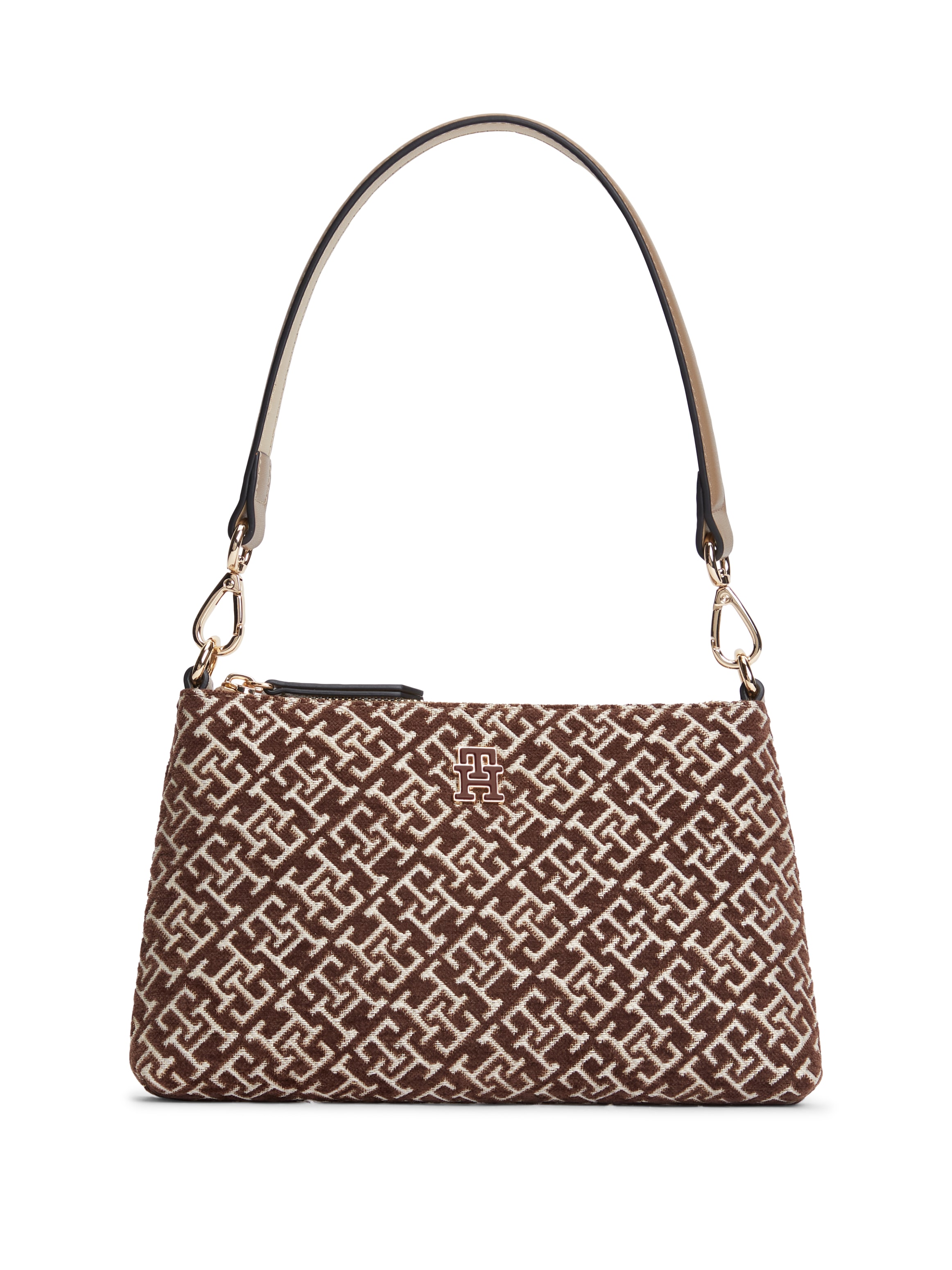 Tommy Hilfiger Schultertasche "TH JACQUARD MINI SHOULDER BAG" Damen Handtasche, Clutch mit edler TH-Logostickerei