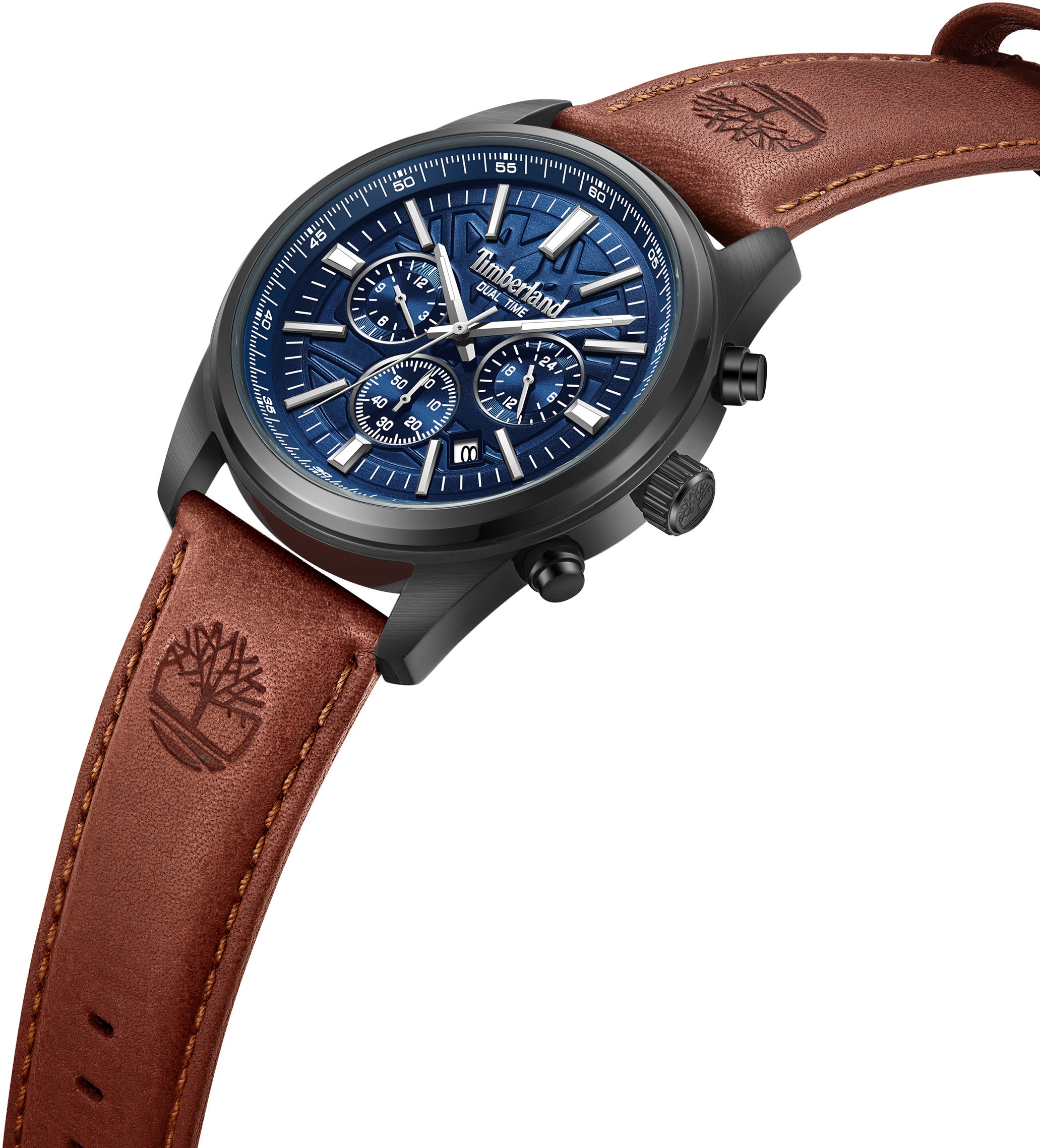 Timberland Chronograph »NORTHBRIDGE«, Quarzuhr, Armbanduhr, Herrenuhr, Lederarmband, Stoppfunktion, Datum