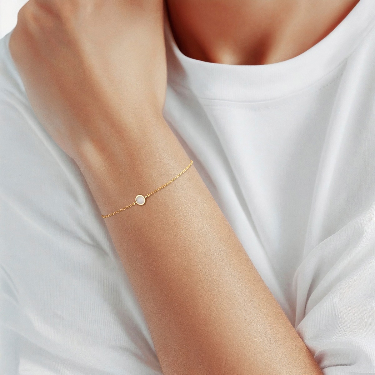 Glanzstücke München Gliederarmband »GSM4002« mit Mondstein (synth.)