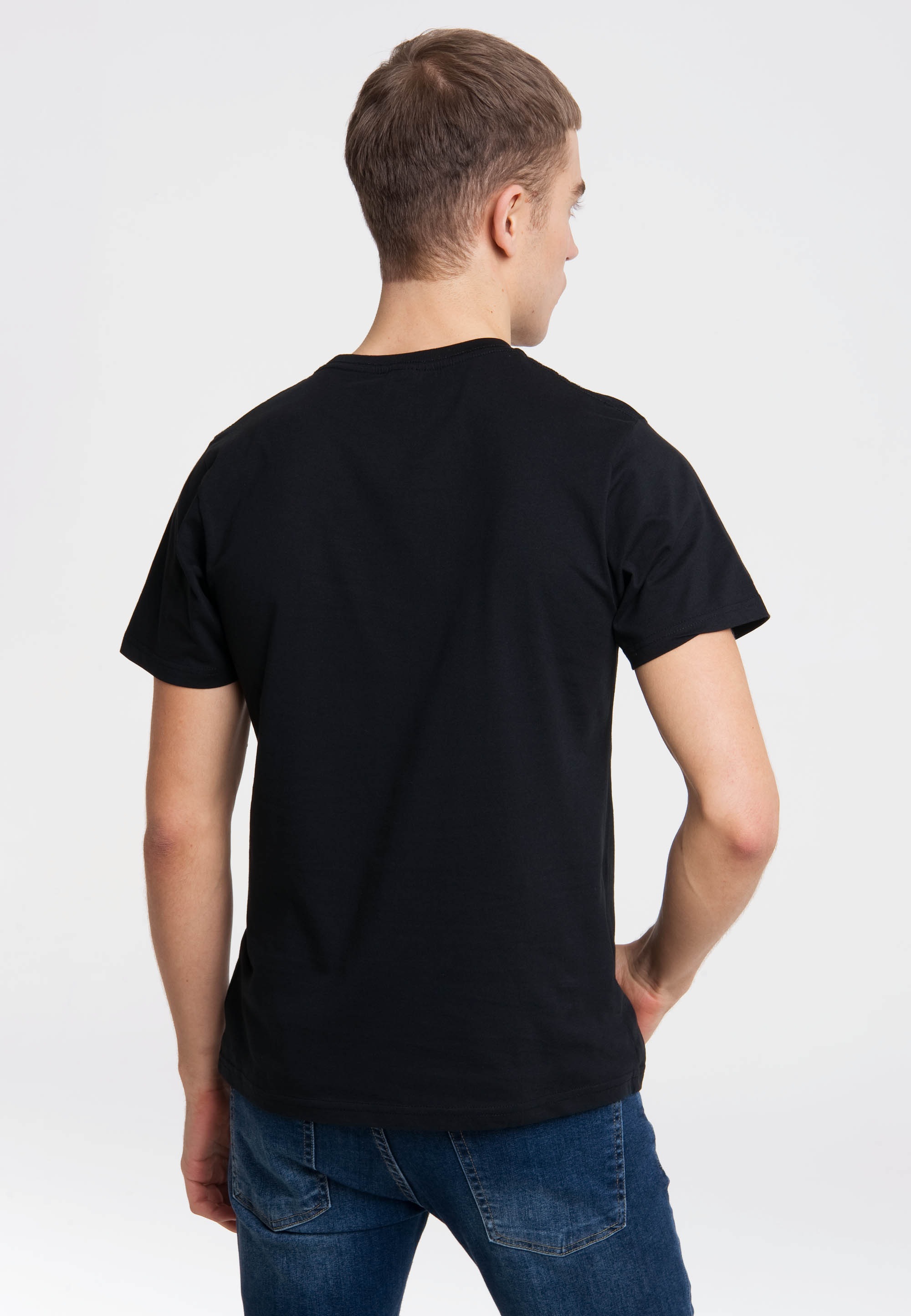 T-Shirt LOGOSHIRT "Marvel - Captain America & Red Skull", Herren, Gr. S, schwarz, 100% Baumwolle, bedruckt, normal, Rundhals, Shirts T-Shirt, mit Captain America-Motiv 3