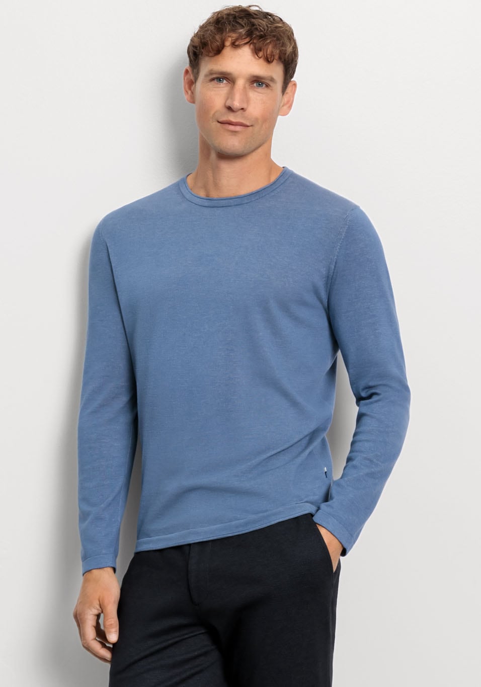 OLYMP Rundhalspullover "OLYMP Strick Casual", Crew Neck