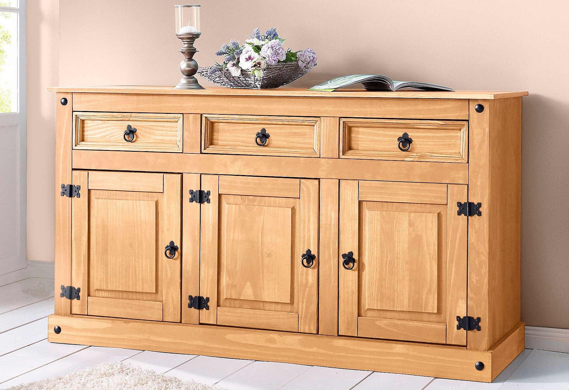 OTTO home Sideboard "Mexiko" Kommode aus massivem Kiefernholz, Breite 151 cm