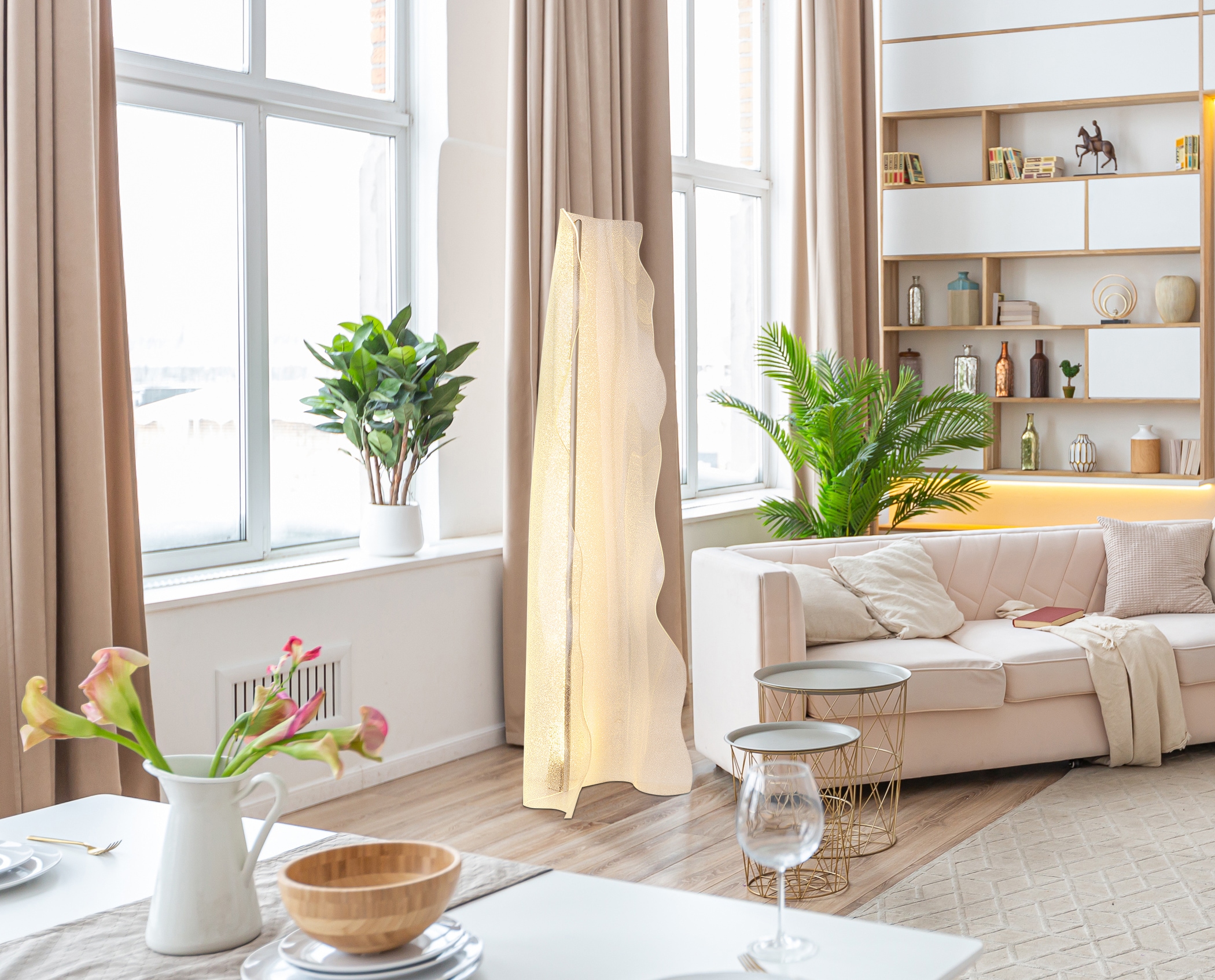 GLOBO LIGHTING Stehlampe »SAQUE« LED-Modul 1 Stk. Stehlampe Wohnzimmer Schlafzimmer Flur Design-Leuchte