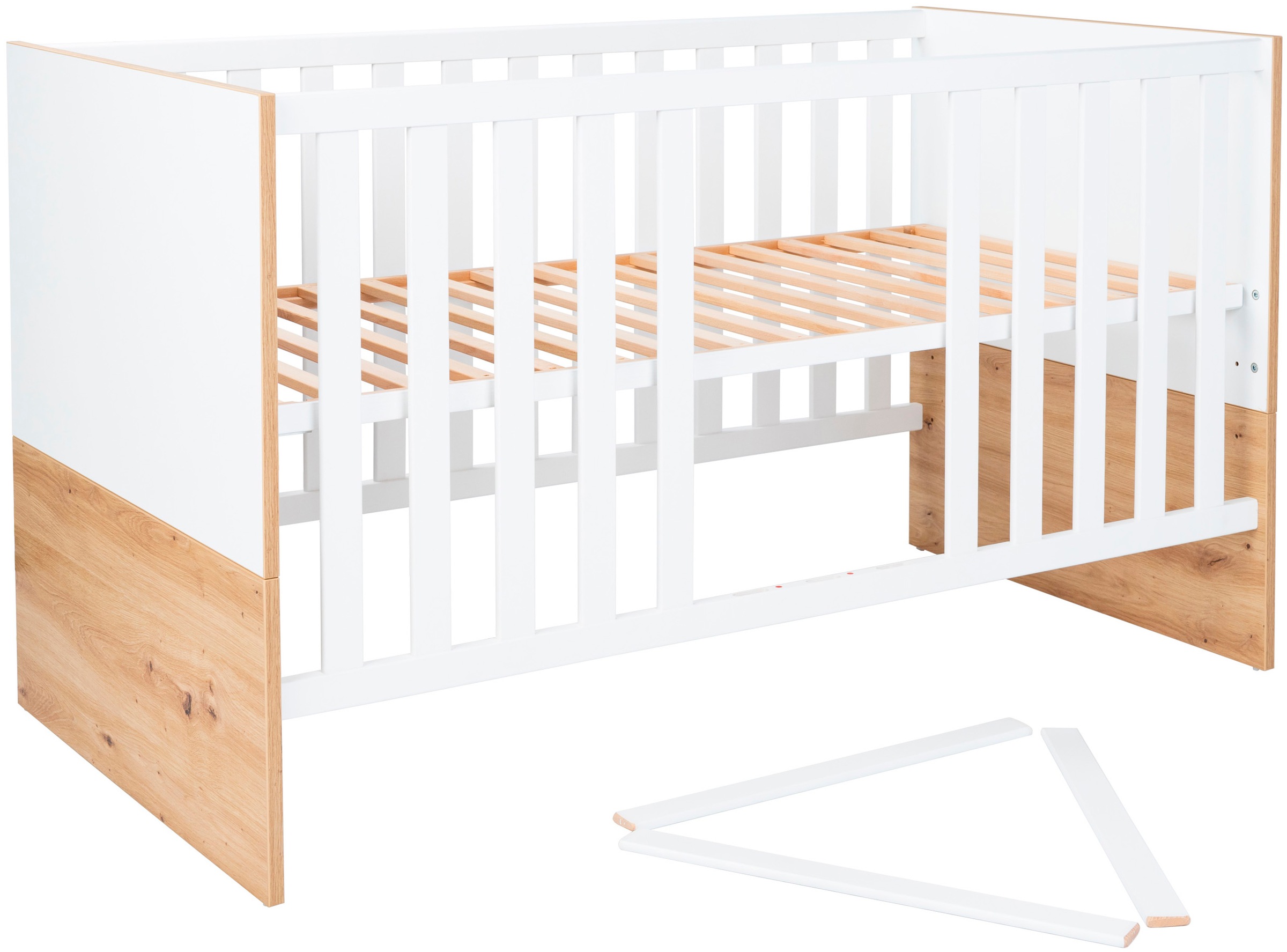 arthur berndt Babymöbel-Set »Babyzimmer Set »Maxim« 2-teilig«, (Spar-Set, 2 tlg., Babymöbel-Set »Maxim« bestehend aus Kinderbett und Wickelkommode), Gedämpfte Türen und Schubkästen