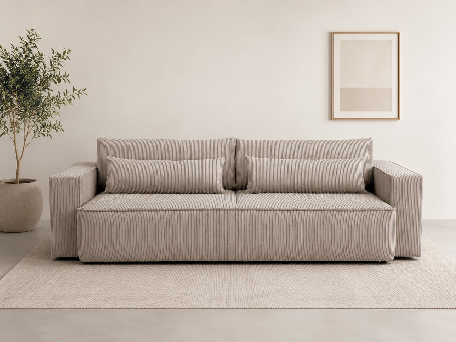 OTTO home 4-Sitzer "Tillian, Schlafsofa, Schlafcouch" Breite 274 cm, Breitkord, Sitzfläche mit Taschenfederkern