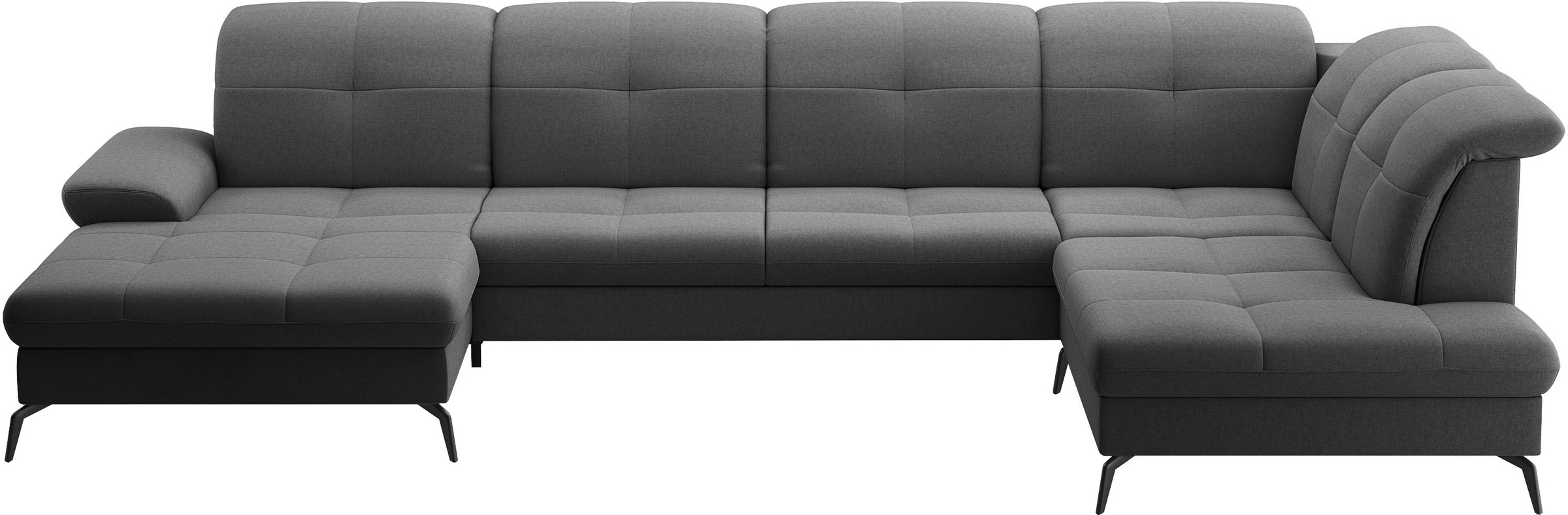 sit&more Wohnlandschaft »Amica, U-Form, inkl. Sitztiefenverstellung und Armteilverstellung«, wahlweise mit Kopfteilverstellung, Bettfunktion und Bettkasten