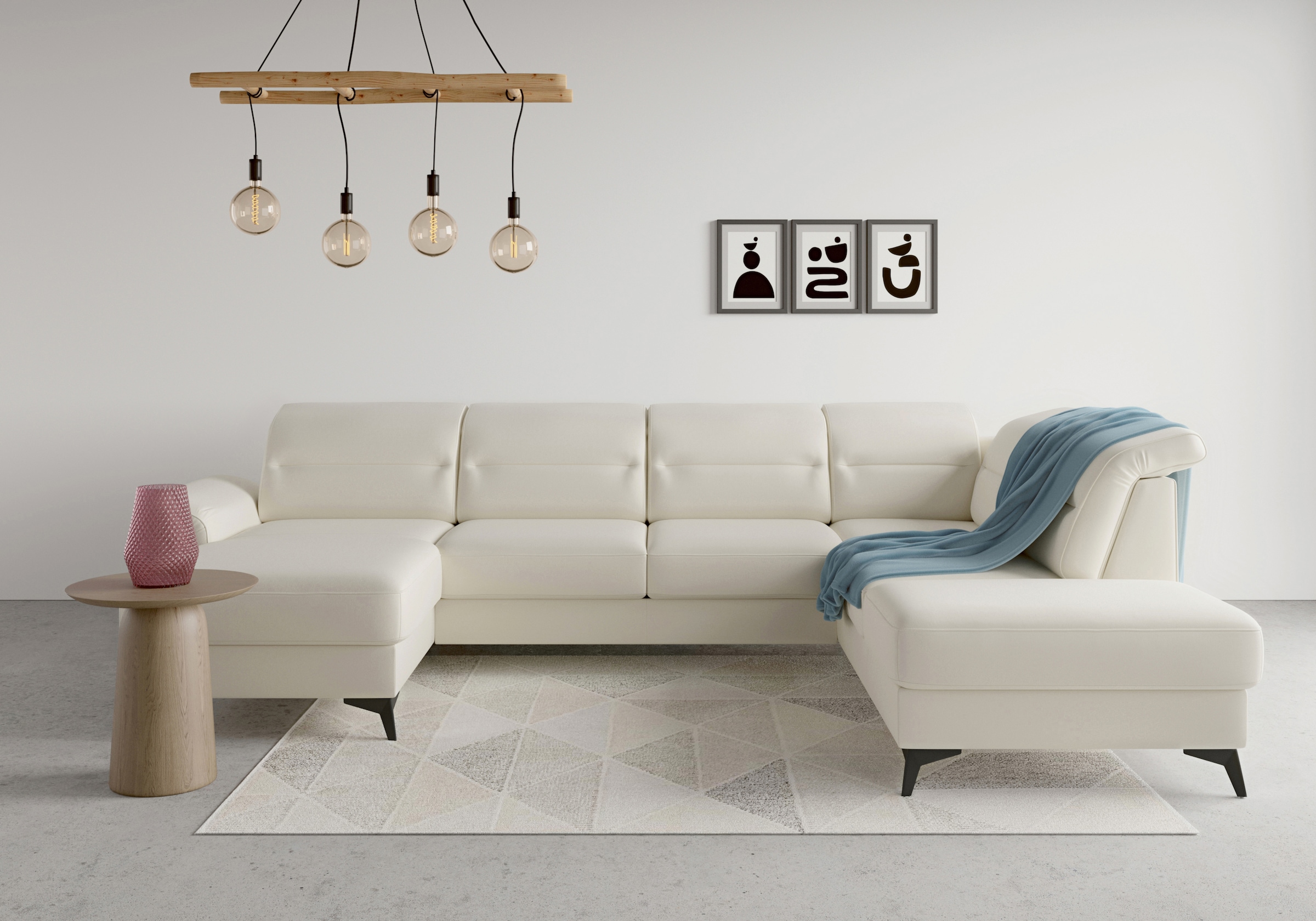 sit&more Wohnlandschaft "Sinatra U-Form" optional mit Kopfteilverstellung und Armteilfunktion, Metallfüße