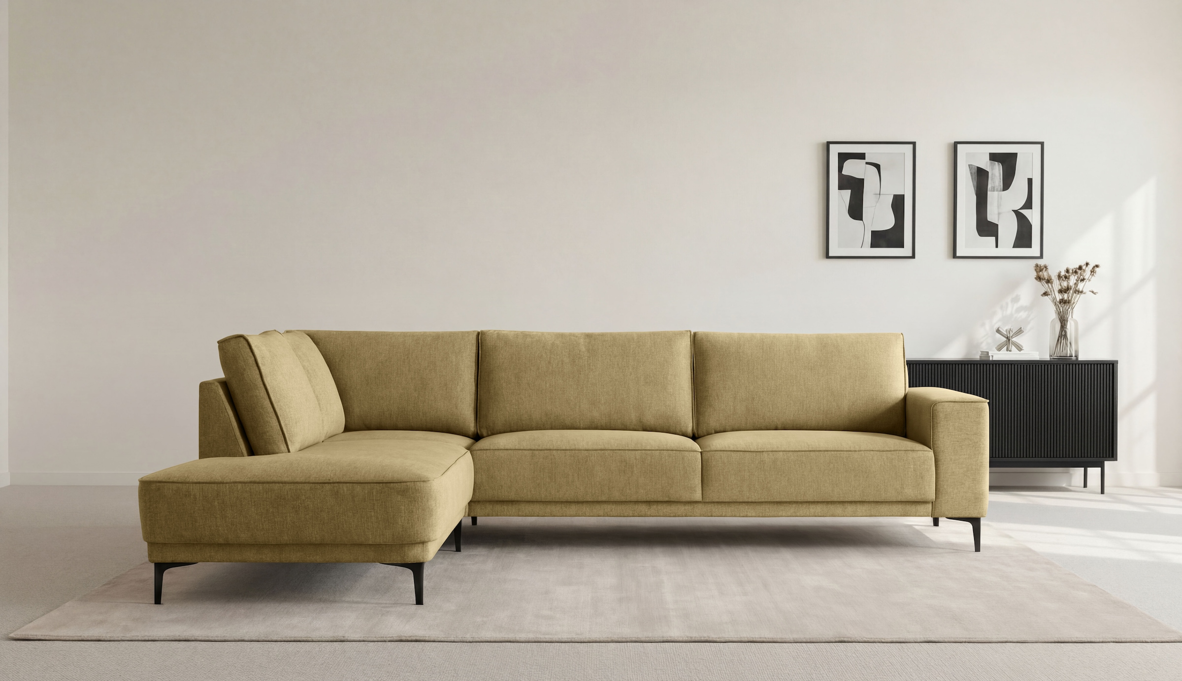 OTTO home Ecksofa "Casina" mit abgerundeter Ottomane, in einem weichen Chenille-Stoff