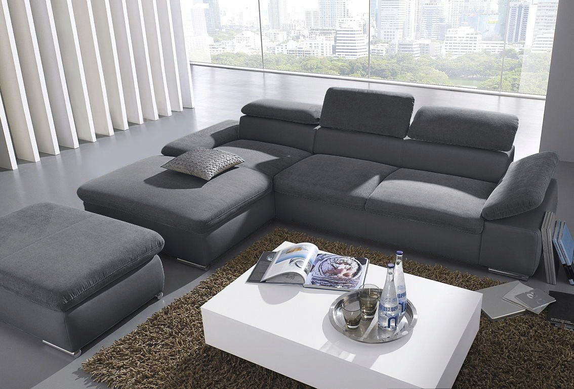 sit&more Ecksofa "Valantine L-Form, B: 286 cm" mit Arm- & Kopfteilverstellung, optional mit Schlaffunktion