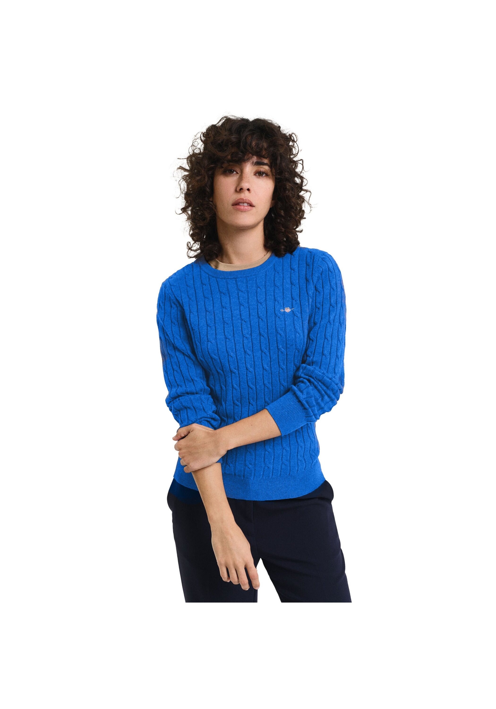 Gant Sweater "Strickpullover STRETCH COTTON CABLE C-NECK" günstig online kaufen