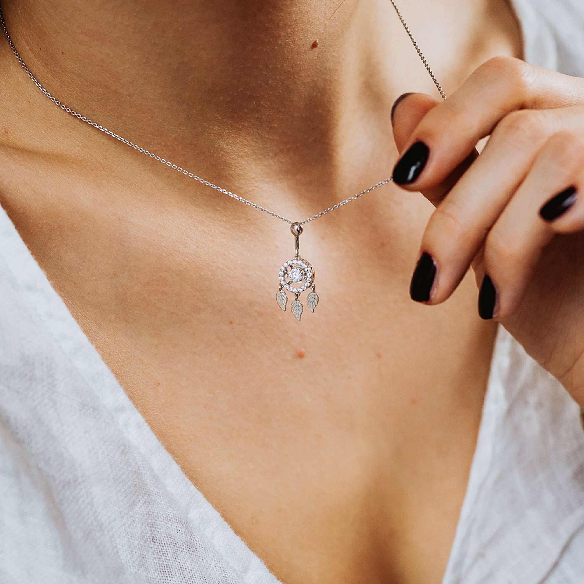 Julie Julsen Kette mit Anhänger »925/- Sterling Silber rhodiniert 19 Zirkonia«