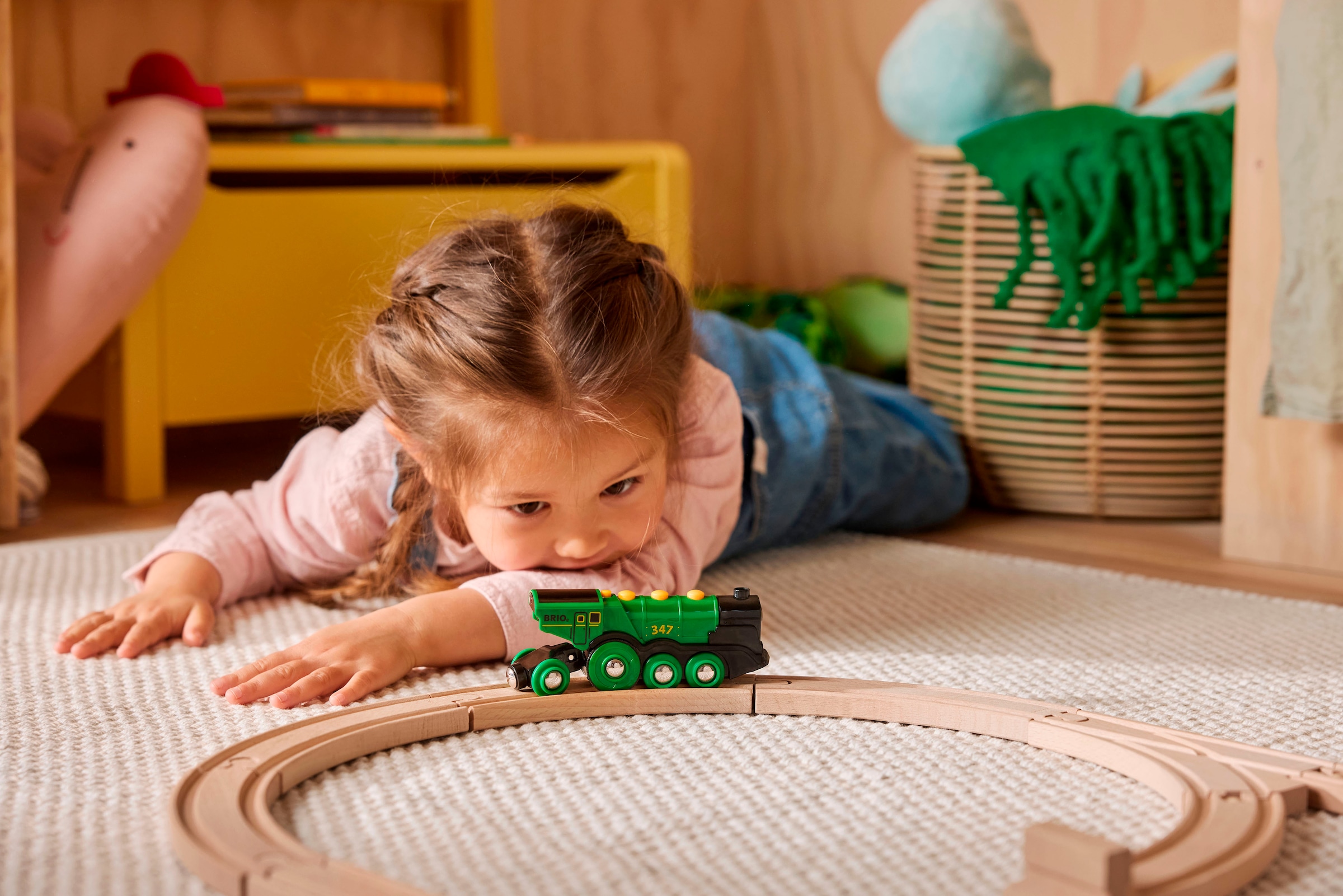 BRIO® Spielzeug-Eisenbahn »BRIO® WORLD, Grüner Gustav Batterielok«, mit Soundfunktion, Made in Europe