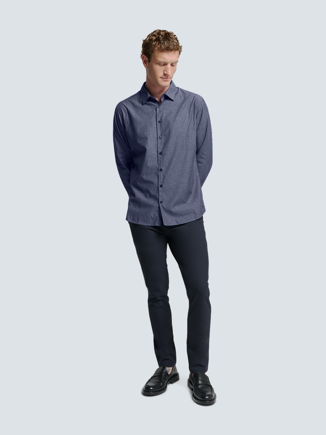 NO EXCESS Langarmhemd »No Excess Oxford-Hemd von Timeless Basics Shirt 2 Coloured«