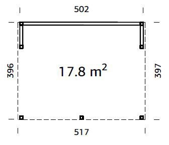Palmako Holzpavillon »Nova«, mit Oberlicht, BxT: 517x397 cm, grau