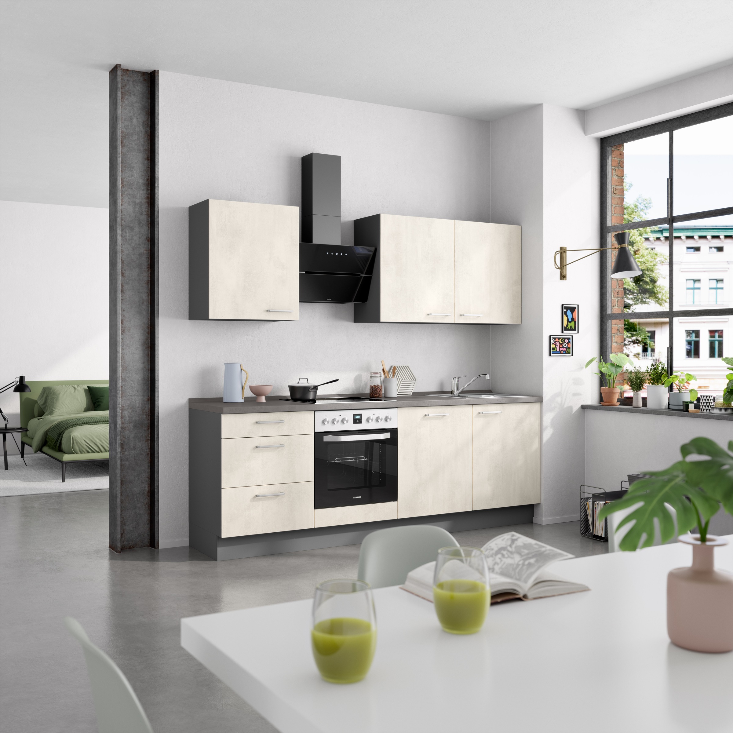 nobilia® Küchenzeile »"Riva II"«, vormontiert, Ausrichtung wählbar, Breite 240 cm, wahlw. mit E-Geräten