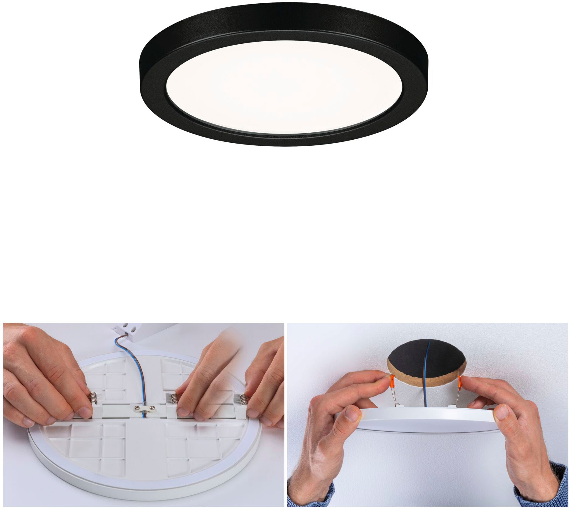 Paulmann LED Einbauleuchte »LED Einbaupanel Areo VariFit IP44 rund 118mm 4000K Schwarz« 1 Stk. Neutralweiß LED Einbaupanel Areo VariFit IP44 rund 118mm 4000K Schwarz