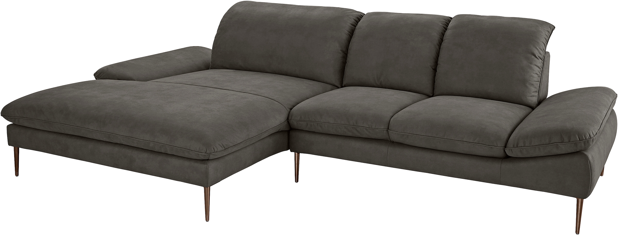 W.SCHILLIG Ecksofa »enjoy&MORE, Designsofa, bequem, zeitlos und elegant, L-Form«, Sitztiefenverstellung, Füße bronze pulverbeschichtet, Breite 310 cm