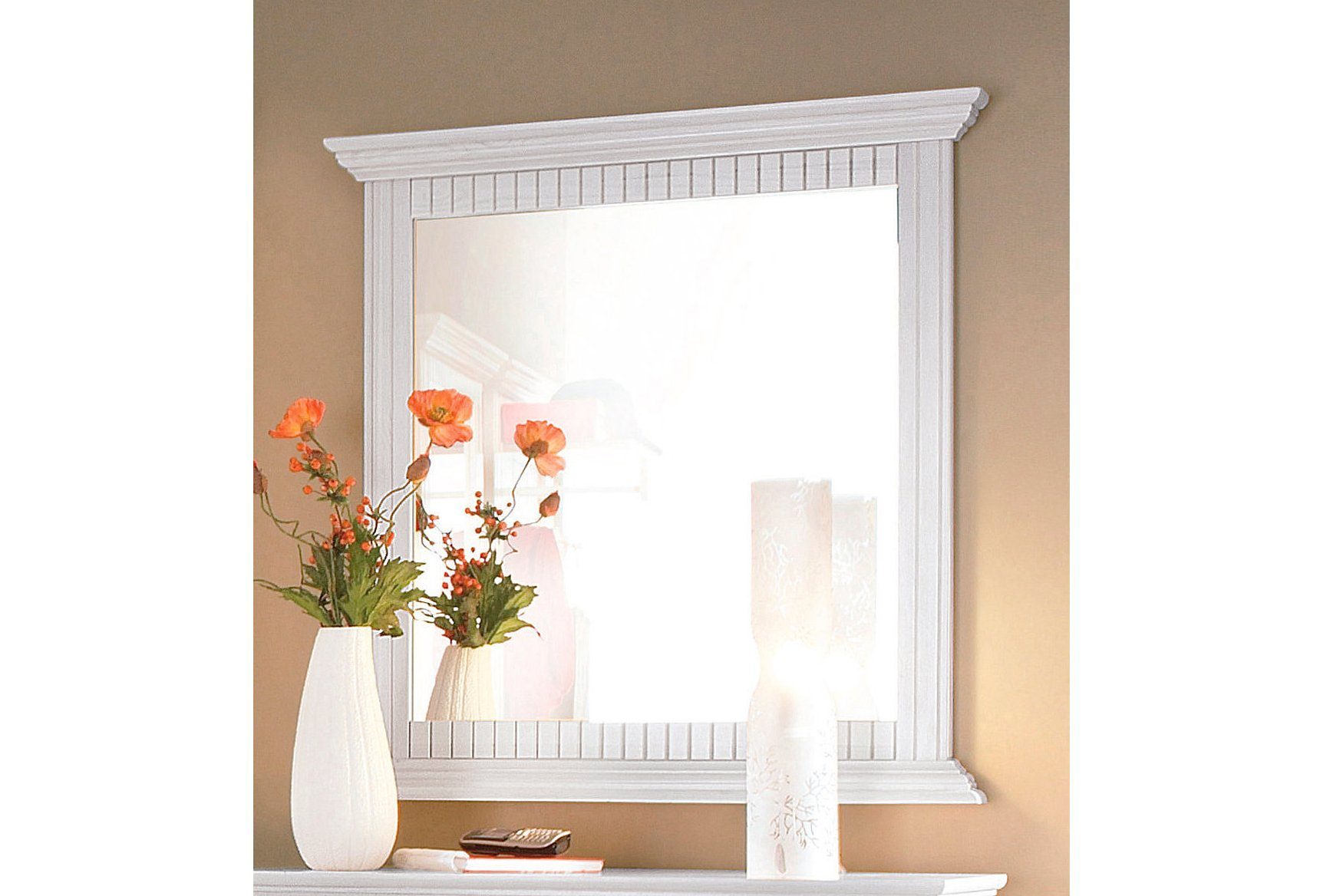 OTTO home Spiegel "Rustic, Garderobenspiegel, Landhausstil" Rahmen in Kiefer massiv, Breite 78 cm, mit Zierfräsungen