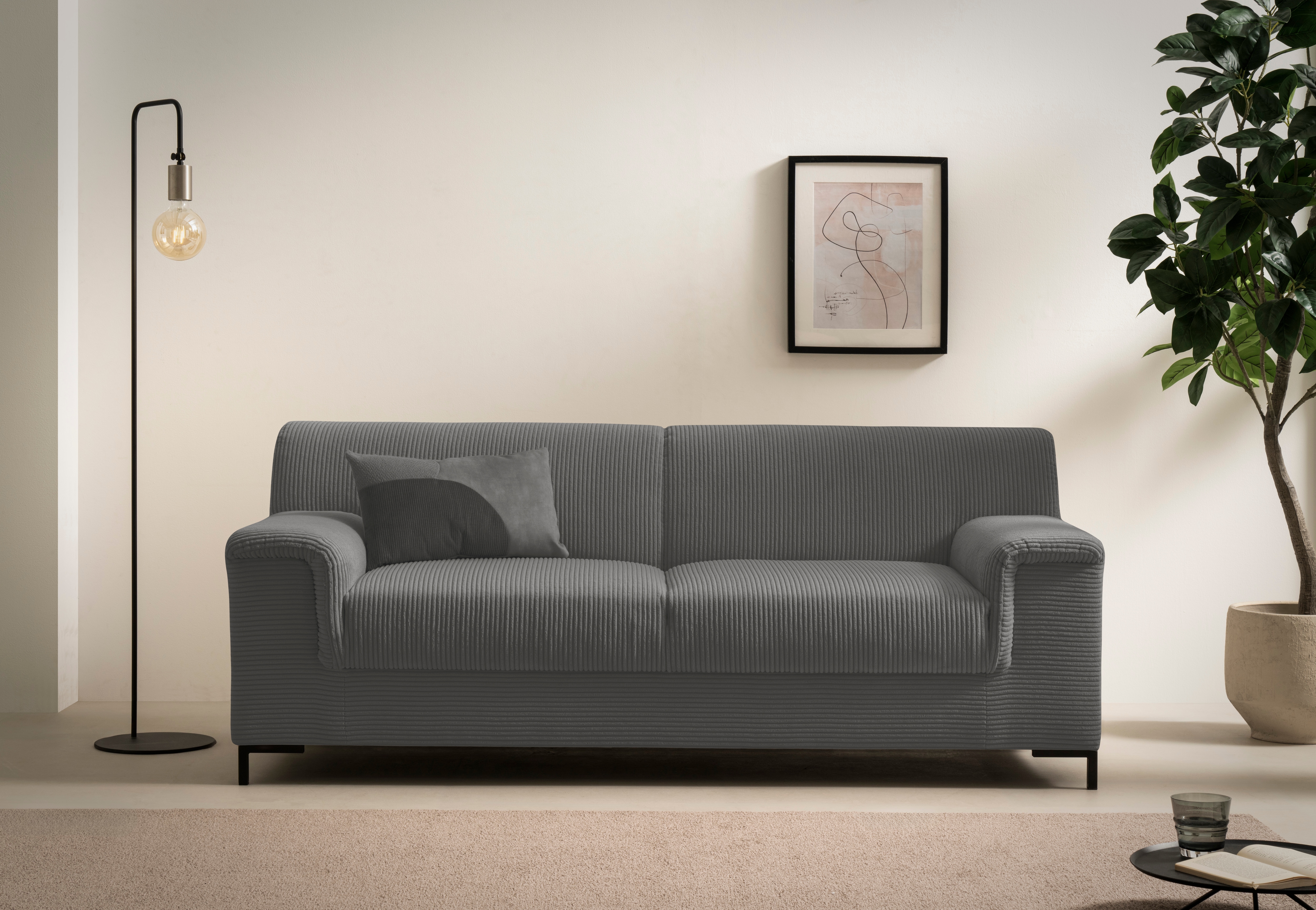 Home affaire 2,5-Sitzer "Jamie 2 auch in Cord B/T/H: 192/81/76 cm" zeitlos, modern, mit komfortablem Federkern