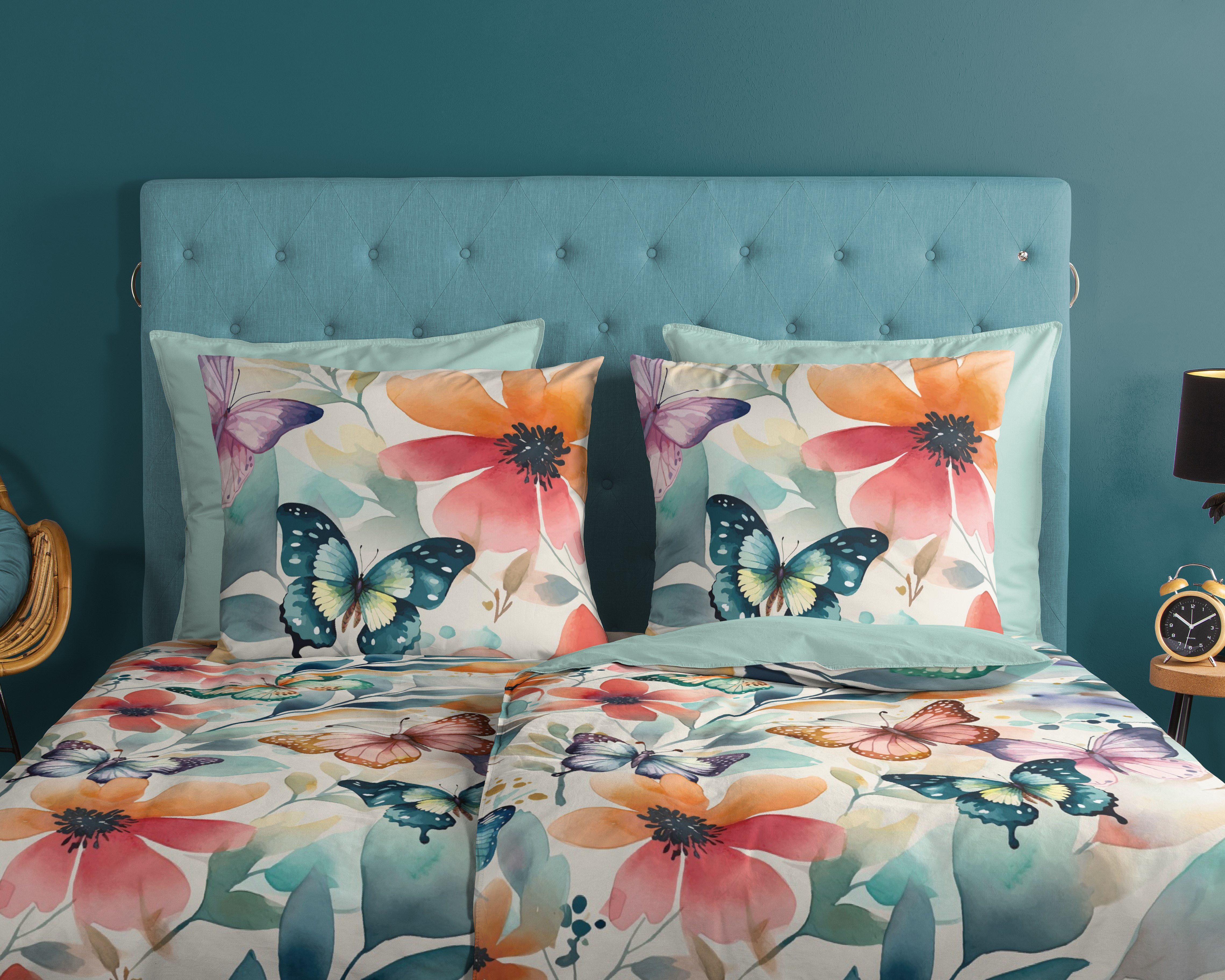 Thumbnail - good morning Wendebettwäsche "Vallee" 2 Stk. 100% Baumwolle, 135x200, Reißverschluss, Wendeoptik, Blumen, Bunt